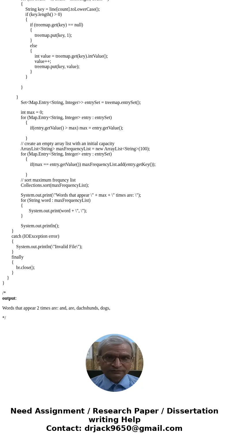 JAVA CountOccurrenceOfWords.java Your program should take a text file name as a command line argument. It should read the file and print the number of times the JAVA CountOccurrenceOfWords.java Your program should take a text file name as a command line argument. It should read the file and print the number of times the