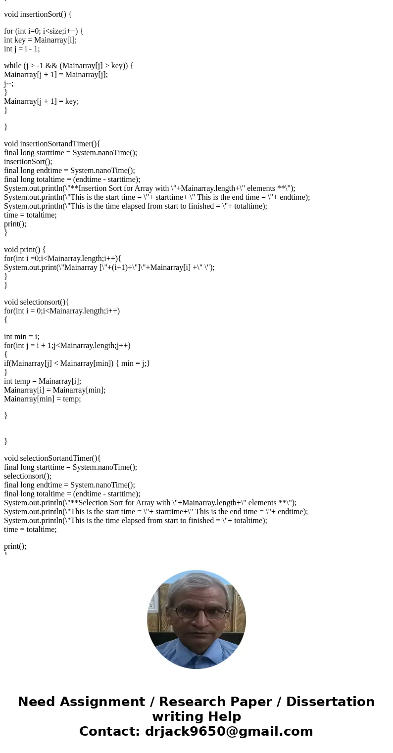 Java Program: I need help making a function to impliment a Merge sort and one for a quick sort. Here is my code so far, I just need help making the sorting func