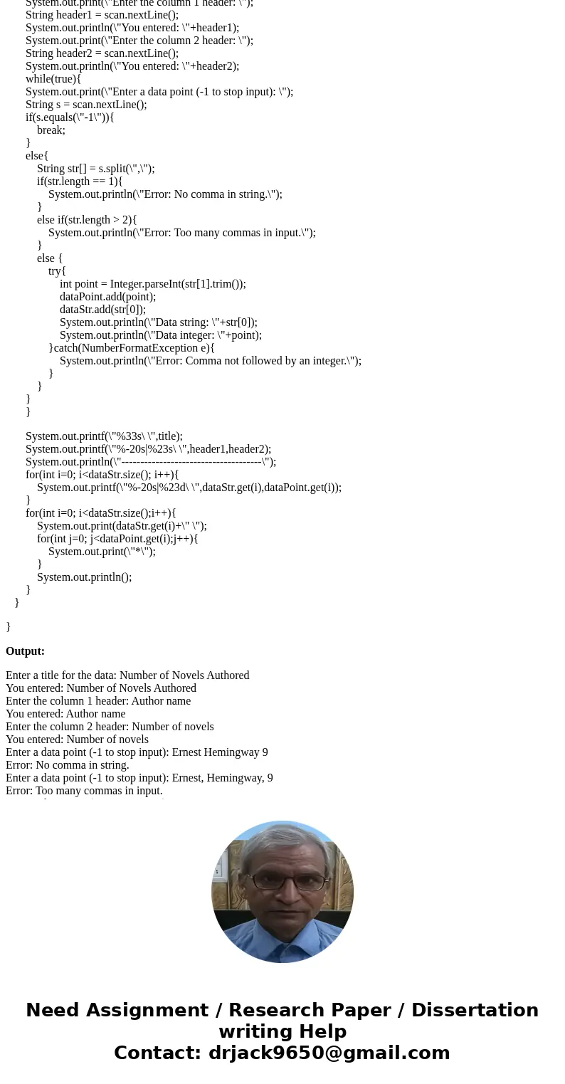(JAVA) Prompt the user for a title for data. Output the title. (1 pt) Ex: Prompt the user for the headers of two columns of a table. Output the column headers.  (JAVA) Prompt the user for a title for data. Output the title. (1 pt) Ex: Prompt the user for the headers of two columns of a table. Output the column headers.