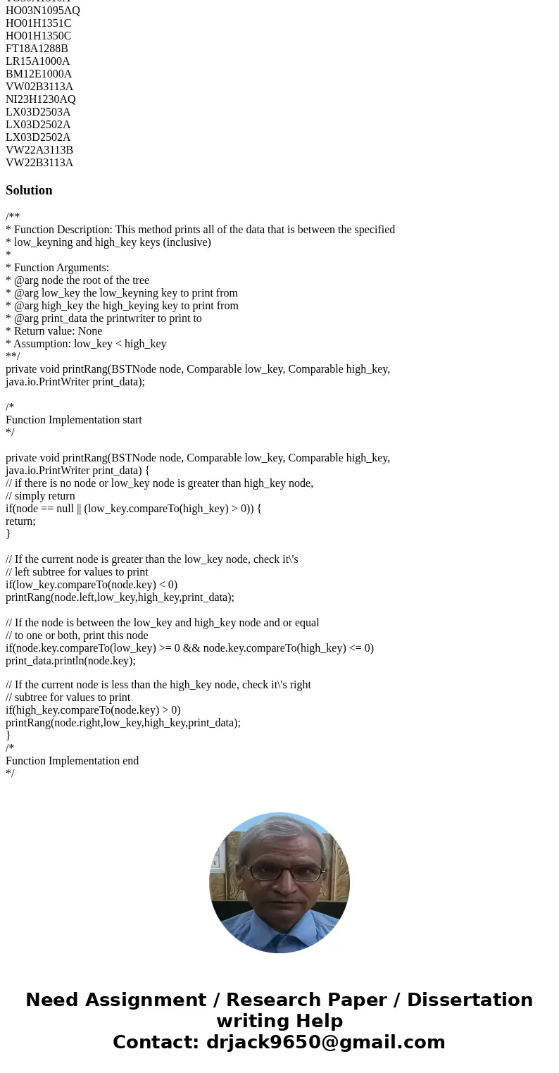Objective: Provide range search function for Dictionary Add printRang method to BST.java that, given a low key value, and high key value, print all records in s Objective: Provide range search function for Dictionary Add printRang method to BST.java that, given a low key value, and high key value, print all records in s