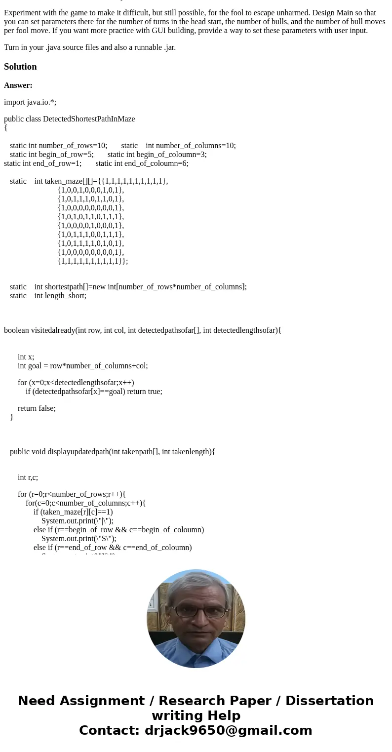 Part 1: Create the GUI Pamplona, Spain, is one of many towns in Spain and elsewhere that hold an annual event called \