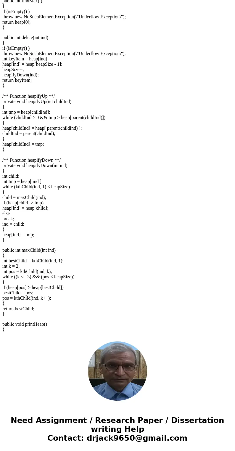 Please use Java to solve the following : Solution import java.util.Arrays; import java.util.NoSuchElementException; public class TernaryPQ { private int heapSi  Please use Java to solve the following : Solution import java.util.Arrays; import java.util.NoSuchElementException; public class TernaryPQ { private int heapSi