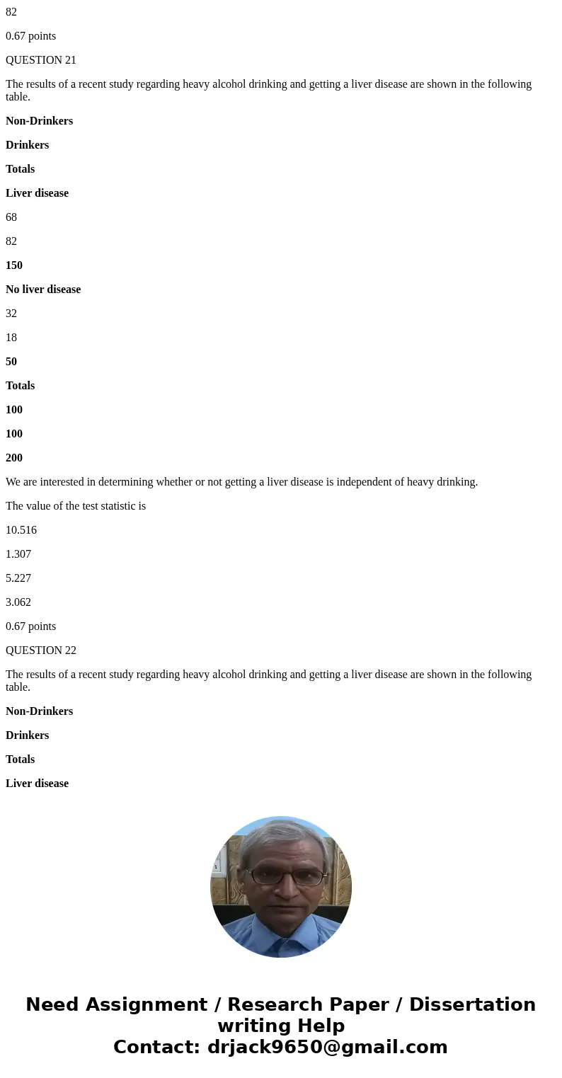 QUESTION 1 The chi-square distribution is useful for testing a sample variance a sample mean a population mean a population variance 0.67 points QUESTION 2 The 