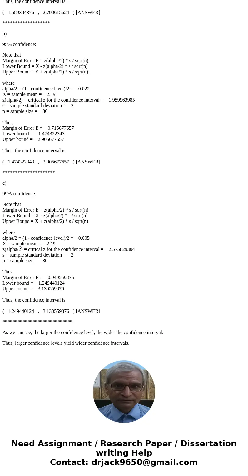 Say we have a population distribution N(,4). From this population, we have a random sample of size 30 with sample mean being 2.19. Construct 90%, 95%, and 99% c Say we have a population distribution N(,4). From this population, we have a random sample of size 30 with sample mean being 2.19. Construct 90%, 95%, and 99% c