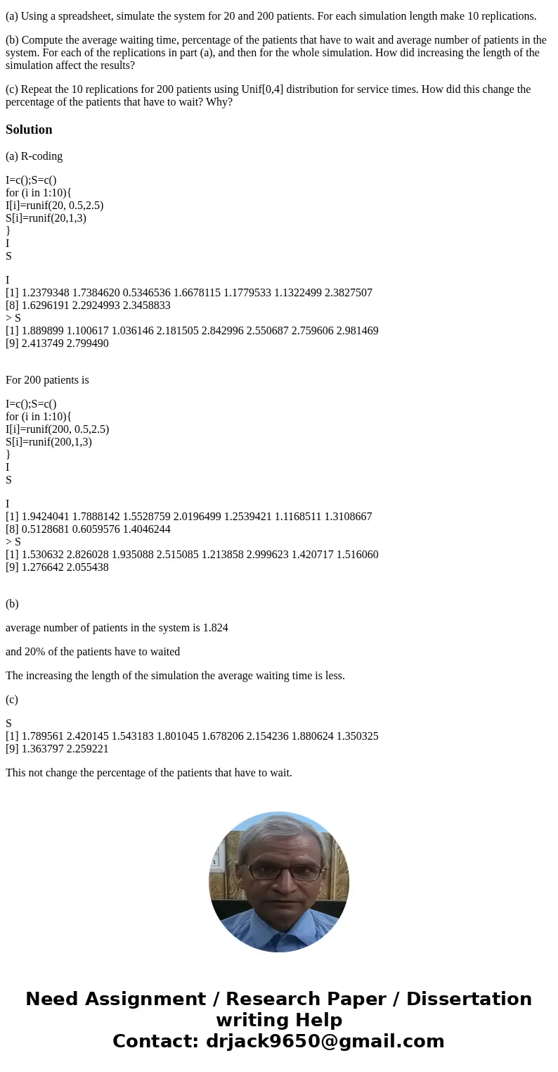 Suppose that you would like to develop a discrete-event simulation model for an 24/7 emergency clinic with a single physician working at any given time. Assume  Suppose that you would like to develop a discrete-event simulation model for an 24/7 emergency clinic with a single physician working at any given time. Assume
