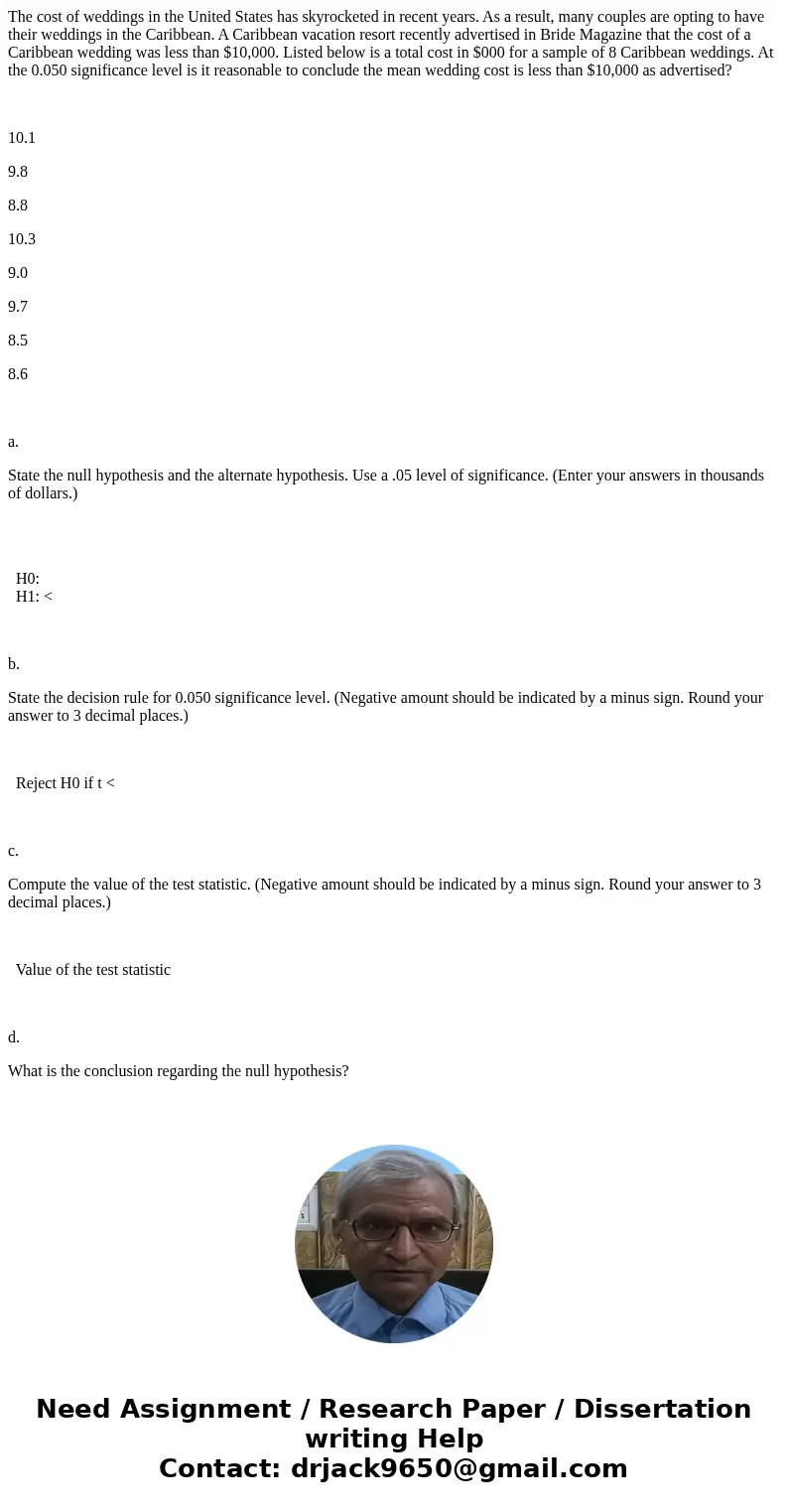 The cost of weddings in the United States has skyrocketed in recent years. As a result, many couples are opting to have their weddings in the Caribbean. A Carib The cost of weddings in the United States has skyrocketed in recent years. As a result, many couples are opting to have their weddings in the Caribbean. A Carib