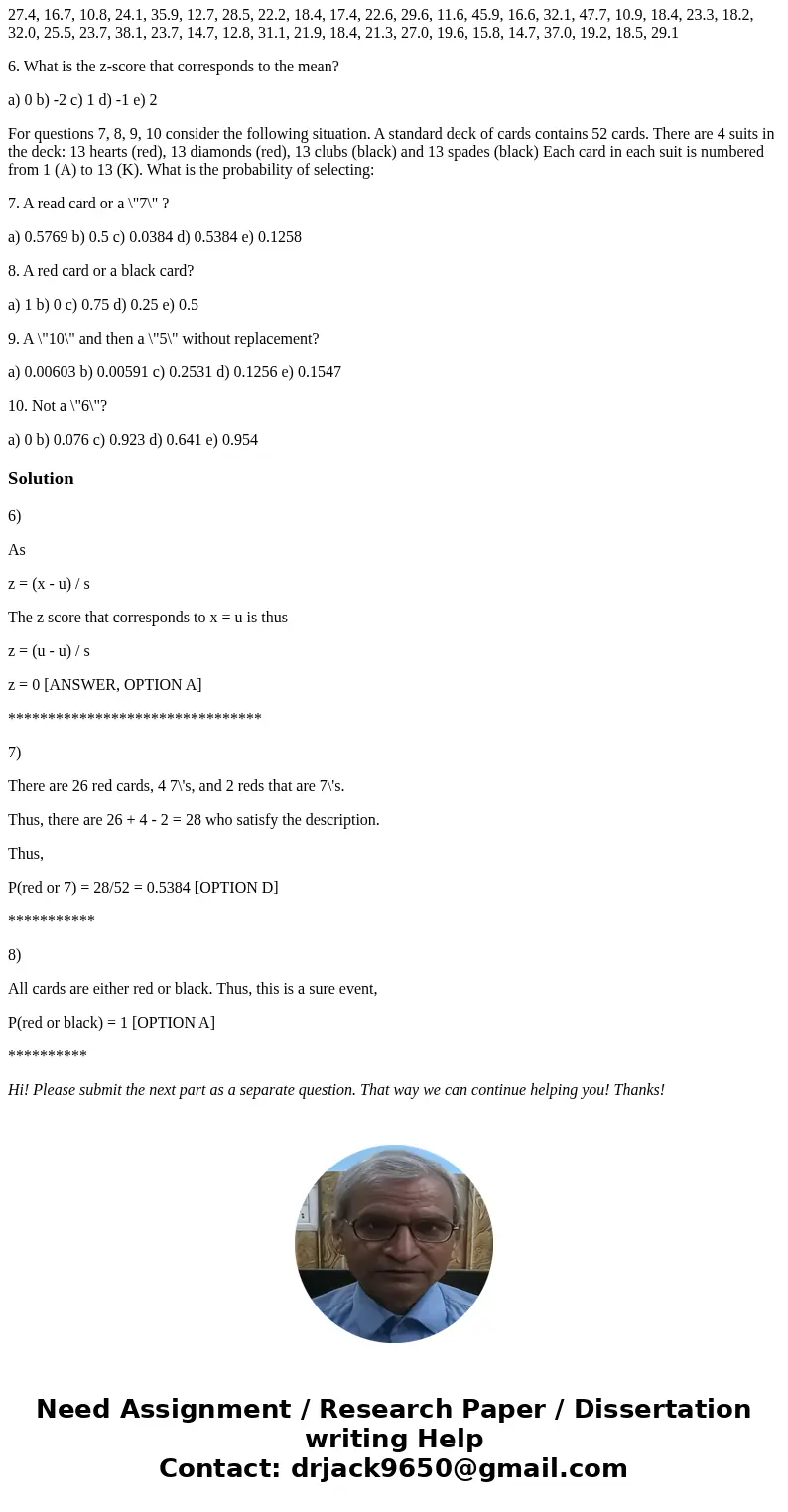 The data below represents the three year rate of return (in percent) for a simple random sample of 40 small capitalization growth mutual funds. 27.4, 16.7, 10.8 The data below represents the three year rate of return (in percent) for a simple random sample of 40 small capitalization growth mutual funds. 27.4, 16.7, 10.8