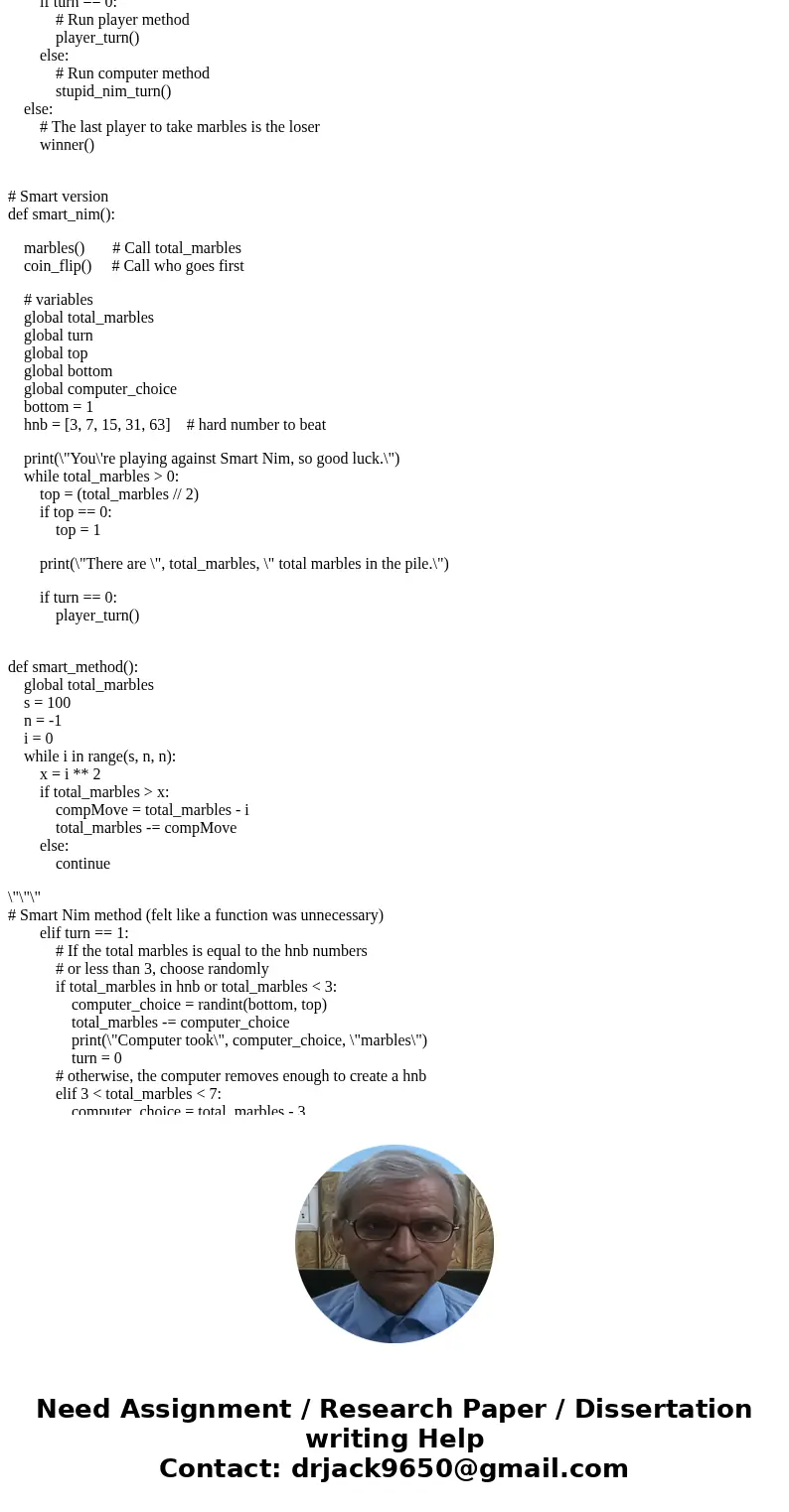 The game of Nim. This is a well-known game with a number of variants. The following variant has an interesting winning strategy. Two players alternately take m  The game of Nim. This is a well-known game with a number of variants. The following variant has an interesting winning strategy. Two players alternately take m