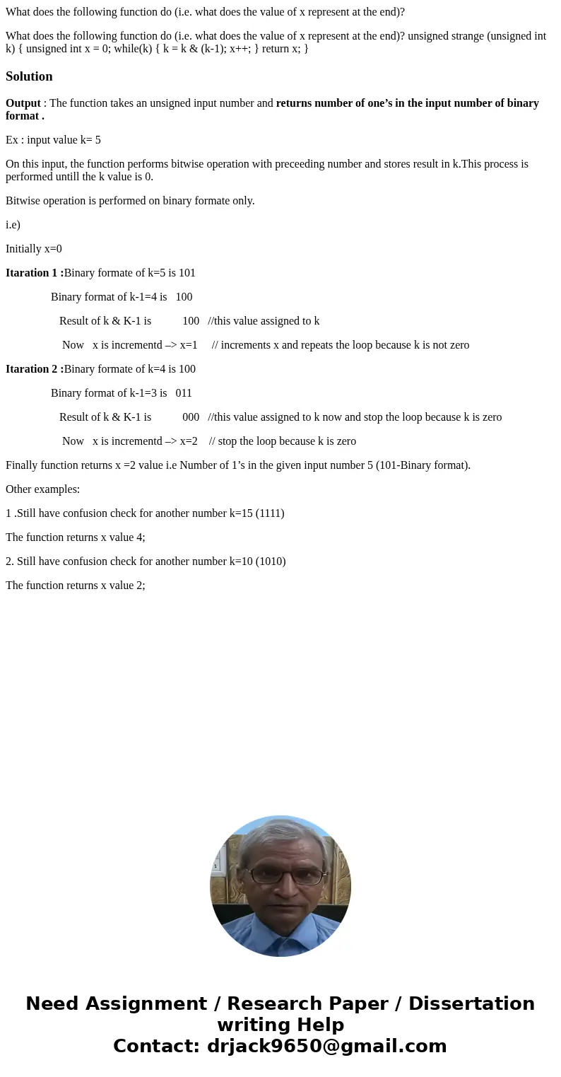 What does the following function do (i.e. what does the value of x represent at the end)? What does the following function do (i.e. what does the value of x rep What does the following function do (i.e. what does the value of x represent at the end)? What does the following function do (i.e. what does the value of x rep