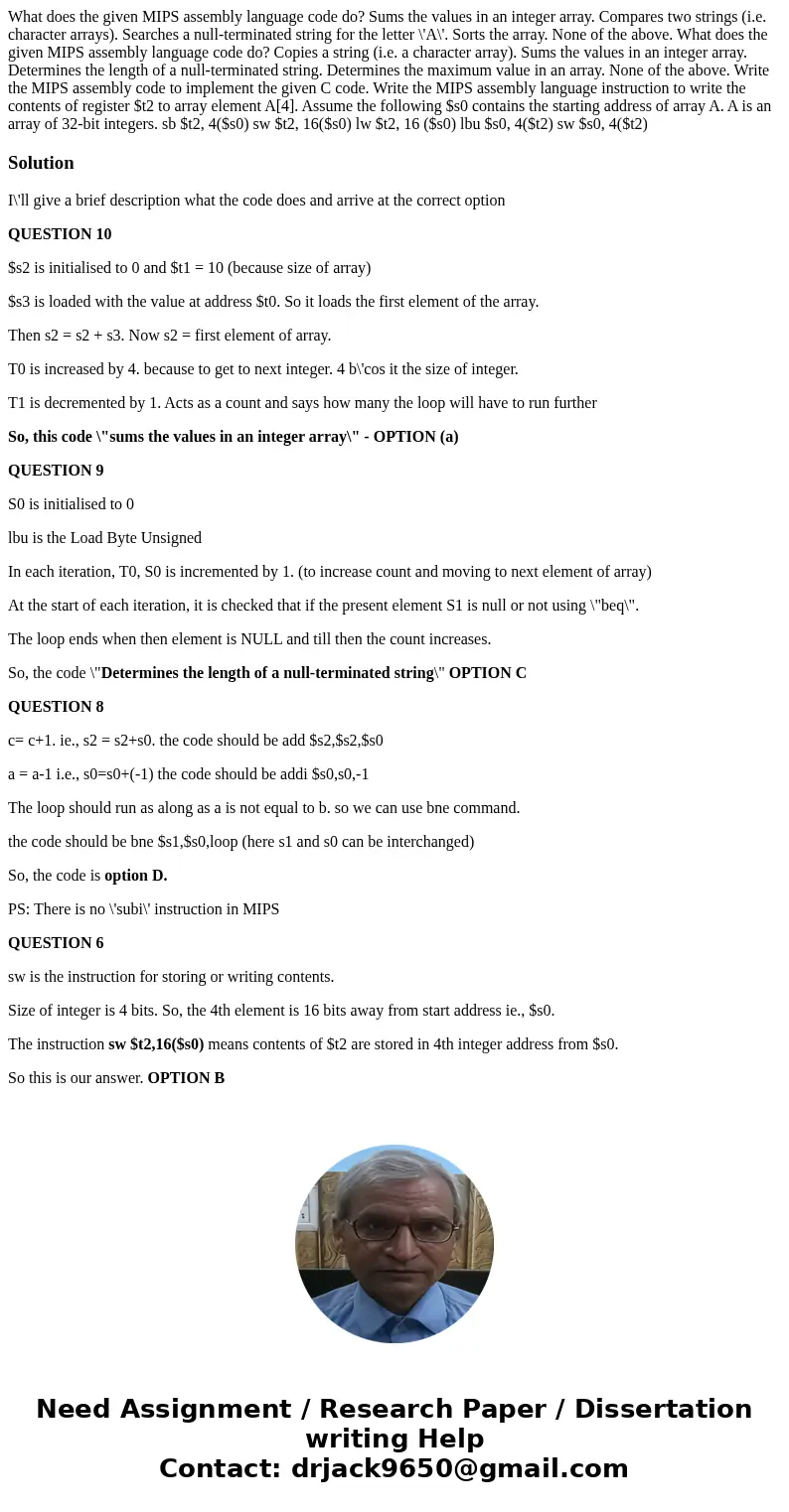 What does the given MIPS assembly language code do? Sums the values in an integer array. Compares two strings (i.e. character arrays). Searches a null-terminat  What does the given MIPS assembly language code do? Sums the values in an integer array. Compares two strings (i.e. character arrays). Searches a null-terminat