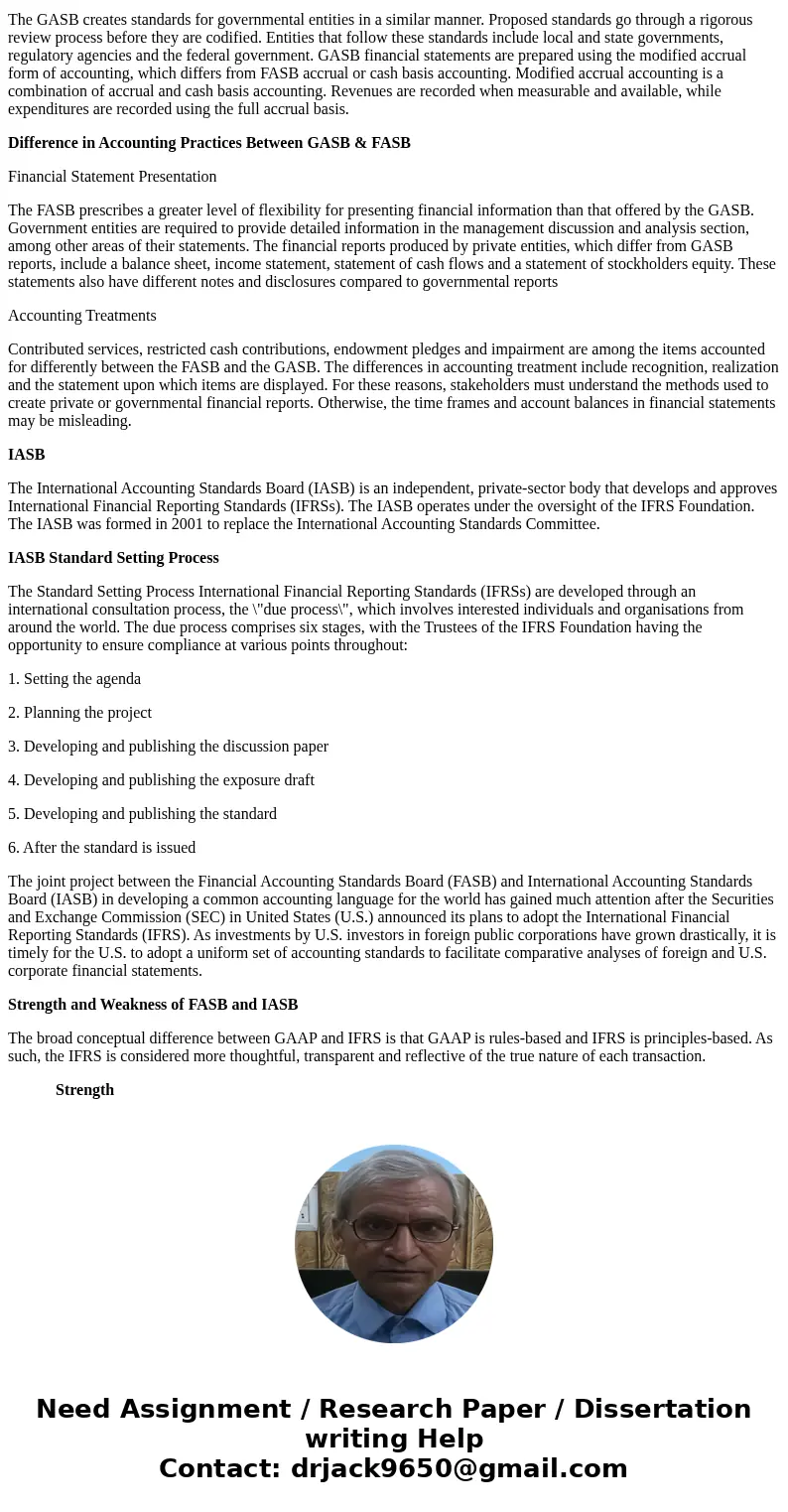 what is the accounting process within the standard framework and the presentation of the financial statements between the following regulatory agencies: SEC FAS
