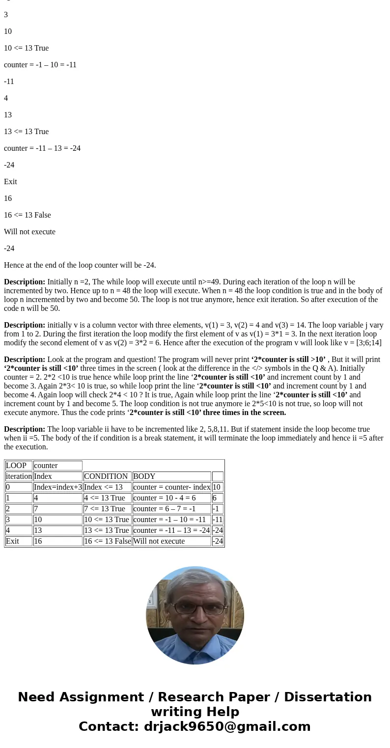  What is the value of counter at the end of the loops? What is the value of counter at the end of the loops? What is the value of n at the end of the loops? Wha