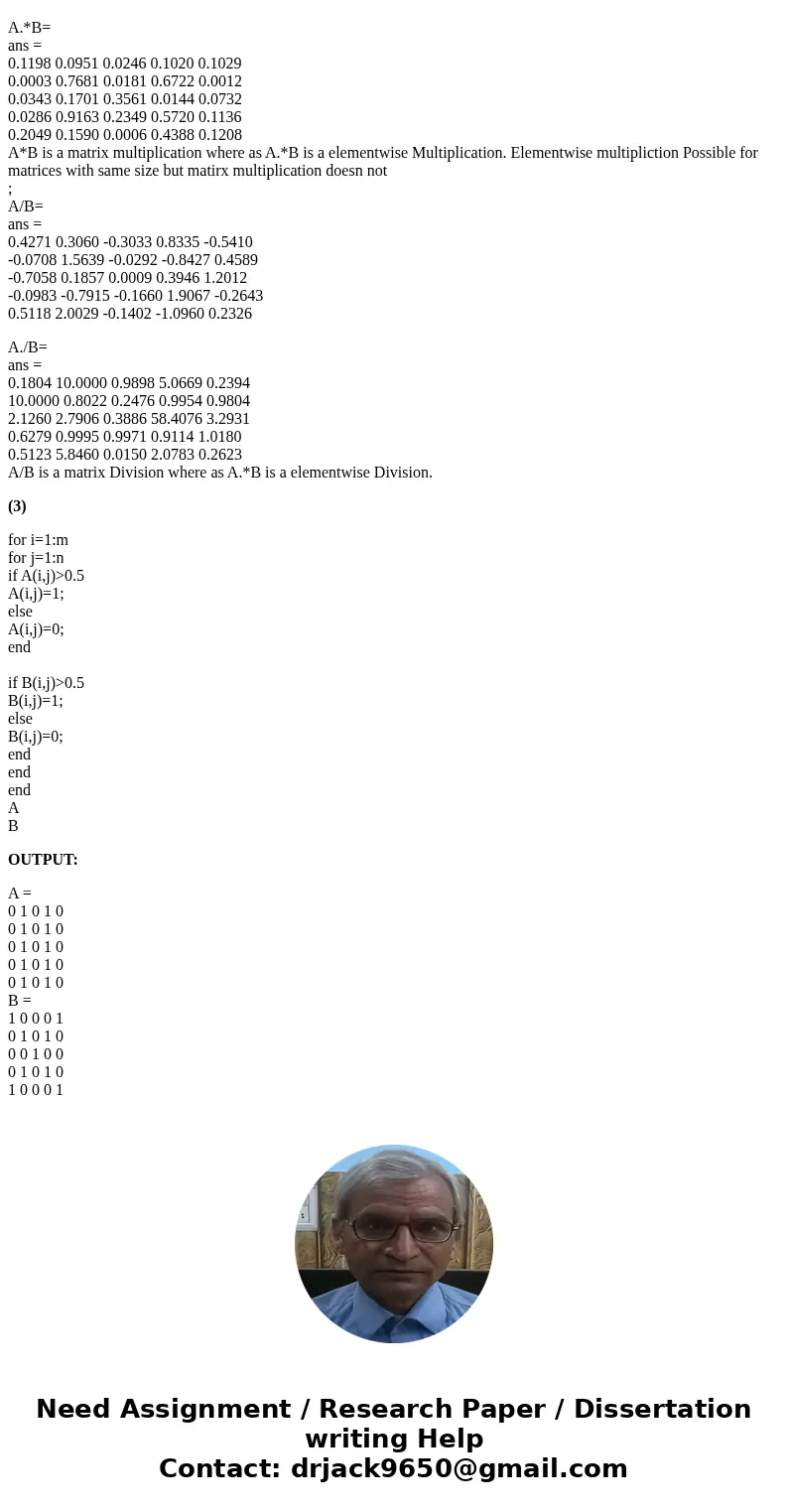 Write a MATLAB code that can perform the following and answer the questions below. 1. Generate an array A of 5x5 elements which elements are 0.147 0.975 0.156 0 Write a MATLAB code that can perform the following and answer the questions below. 1. Generate an array A of 5x5 elements which elements are 0.147 0.975 0.156 0