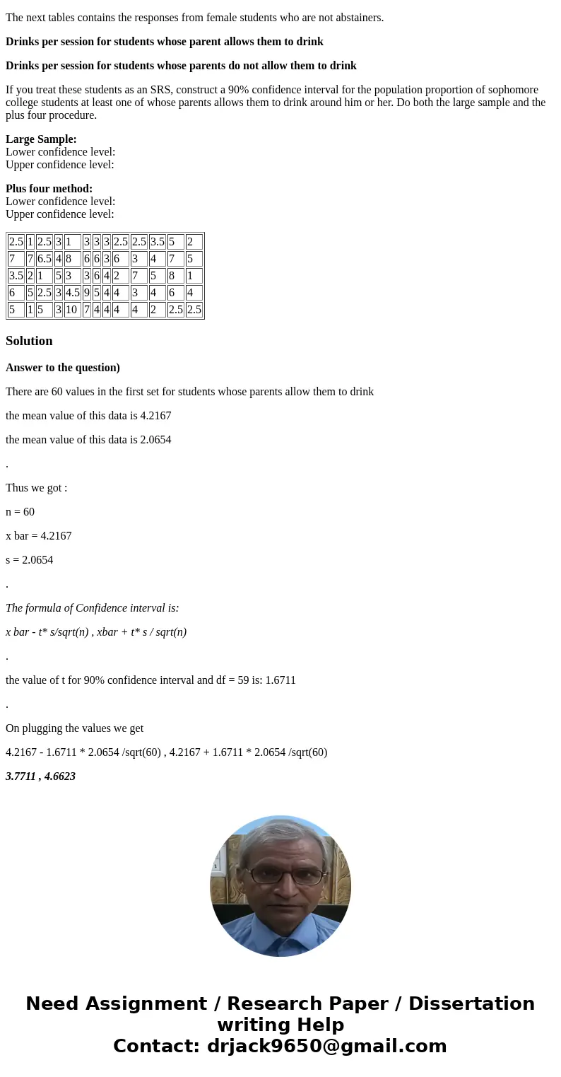 A psychology professor asked her sophomore students \ A psychology professor asked her sophomore students \