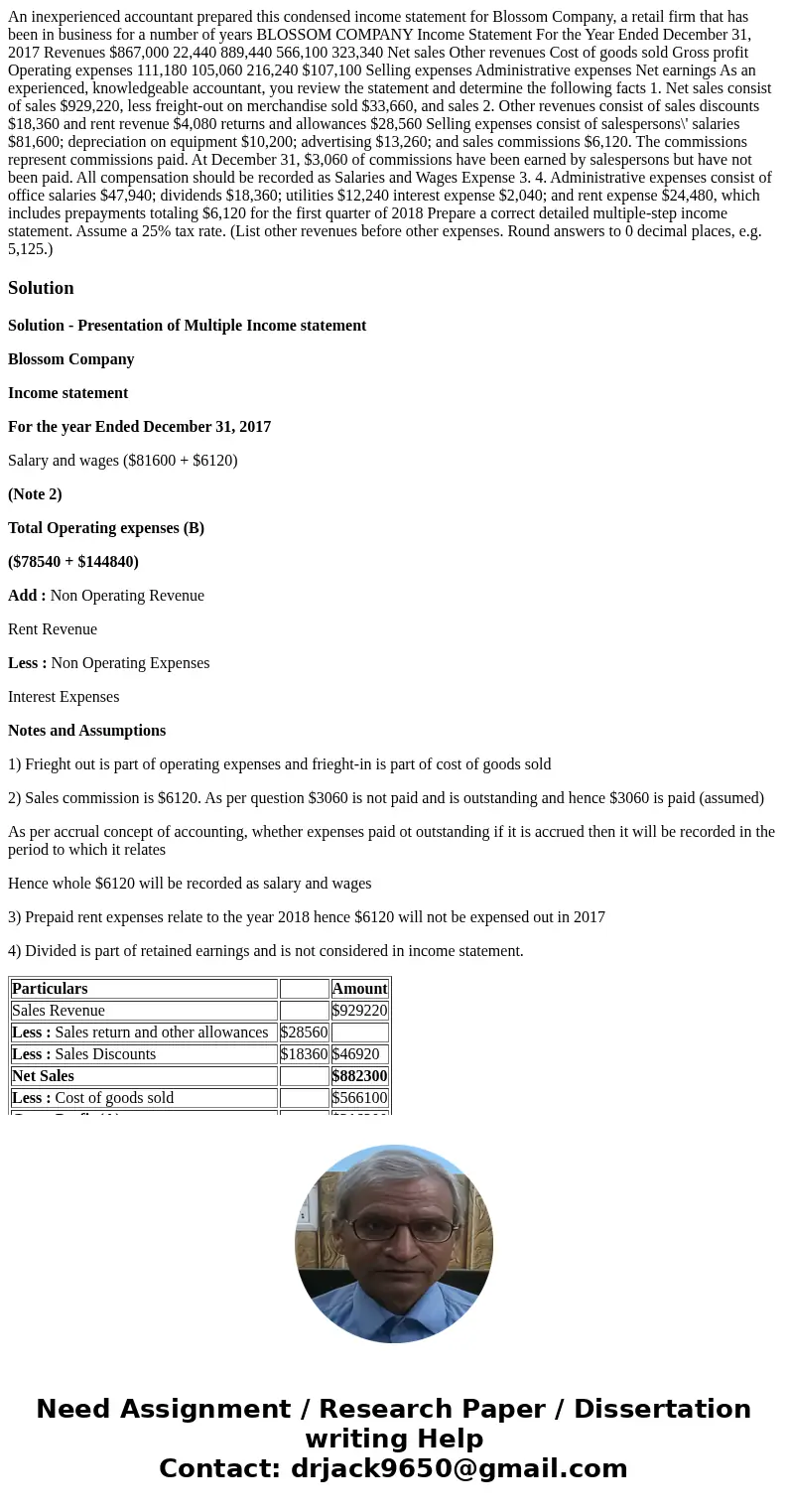 An inexperienced accountant prepared this condensed income statement for Blossom Company, a retail firm that has been in business for a number of years BLOSSOM  An inexperienced accountant prepared this condensed income statement for Blossom Company, a retail firm that has been in business for a number of years BLOSSOM