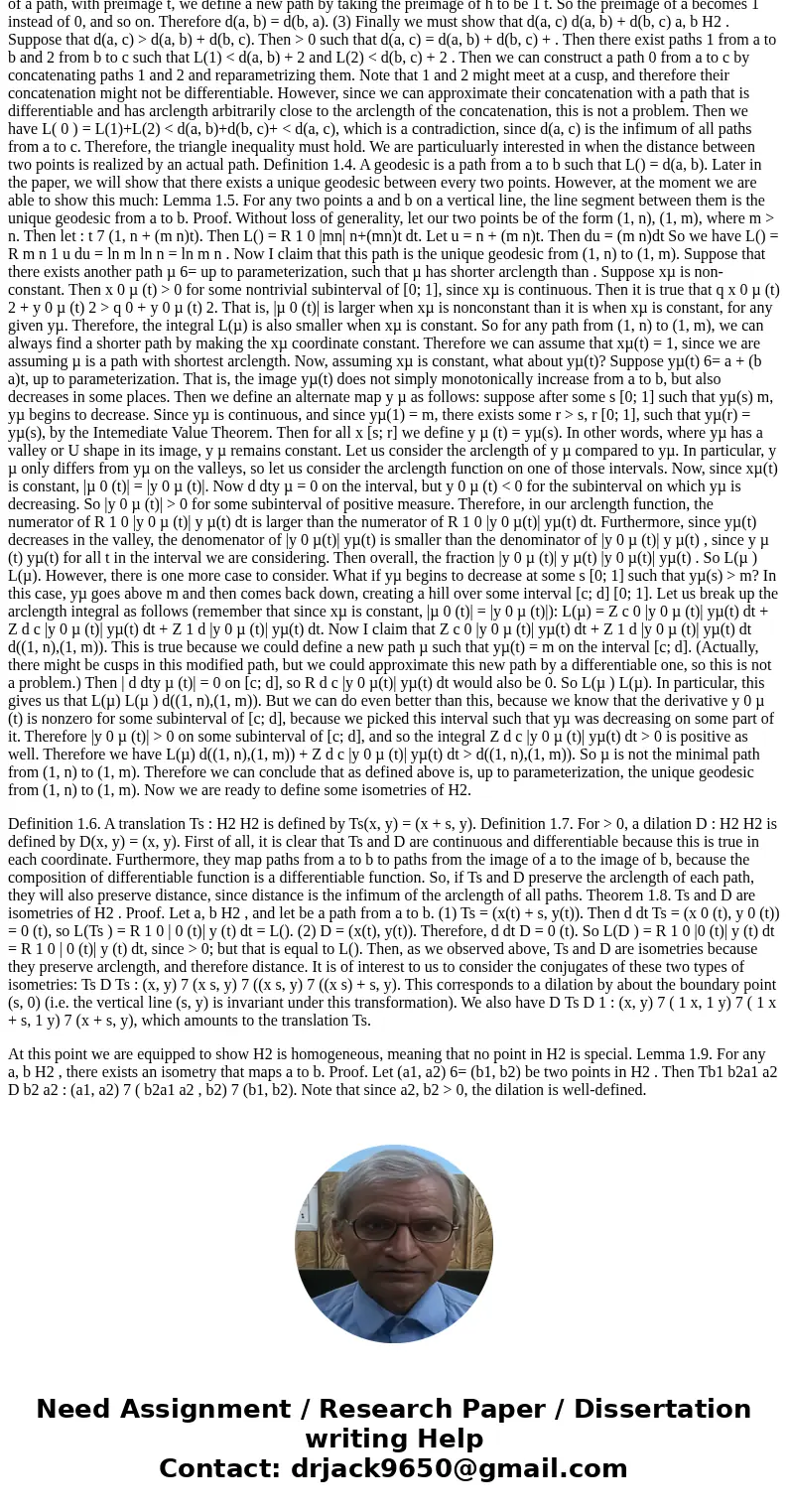 An isometry (of the plane) is a function f: C rightarrow C such that |f(z_1) - f(z_2)| = |z_1 -z_2| for all z_1, z_2 elementof c Define g(z):= f(z) - f(0)/f(1)  An isometry (of the plane) is a function f: C rightarrow C such that |f(z_1) - f(z_2)| = |z_1 -z_2| for all z_1, z_2 elementof c Define g(z):= f(z) - f(0)/f(1)