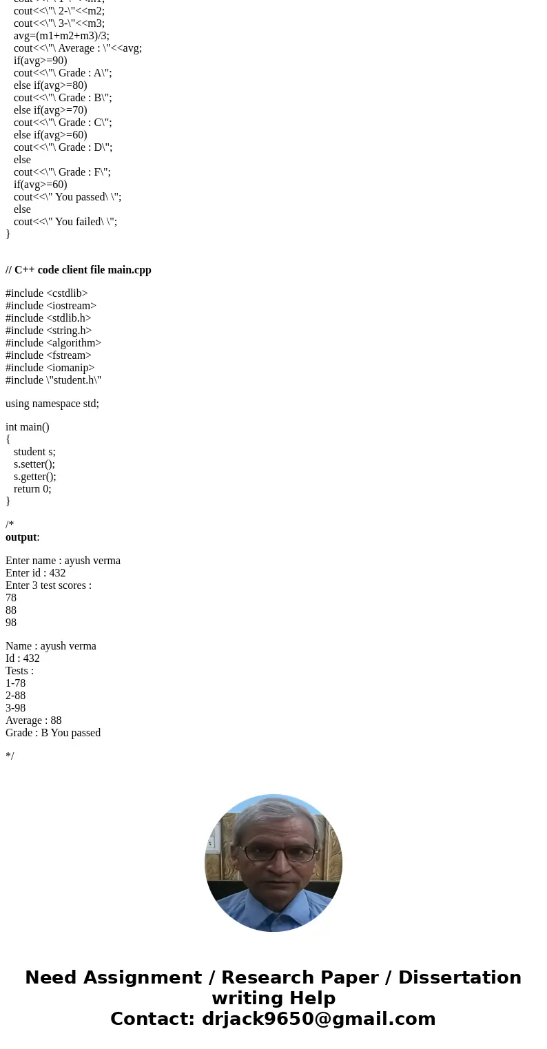 C++ These are the codes: #include <iostream> #include<string> #include<stdio.h> using namespace std; class student { string name; int id; shor C++ These are the codes: #include <iostream> #include<string> #include<stdio.h> using namespace std; class student { string name; int id; shor