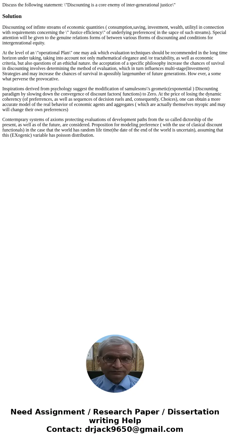 Discuss the following statement: \ Discuss the following statement: \