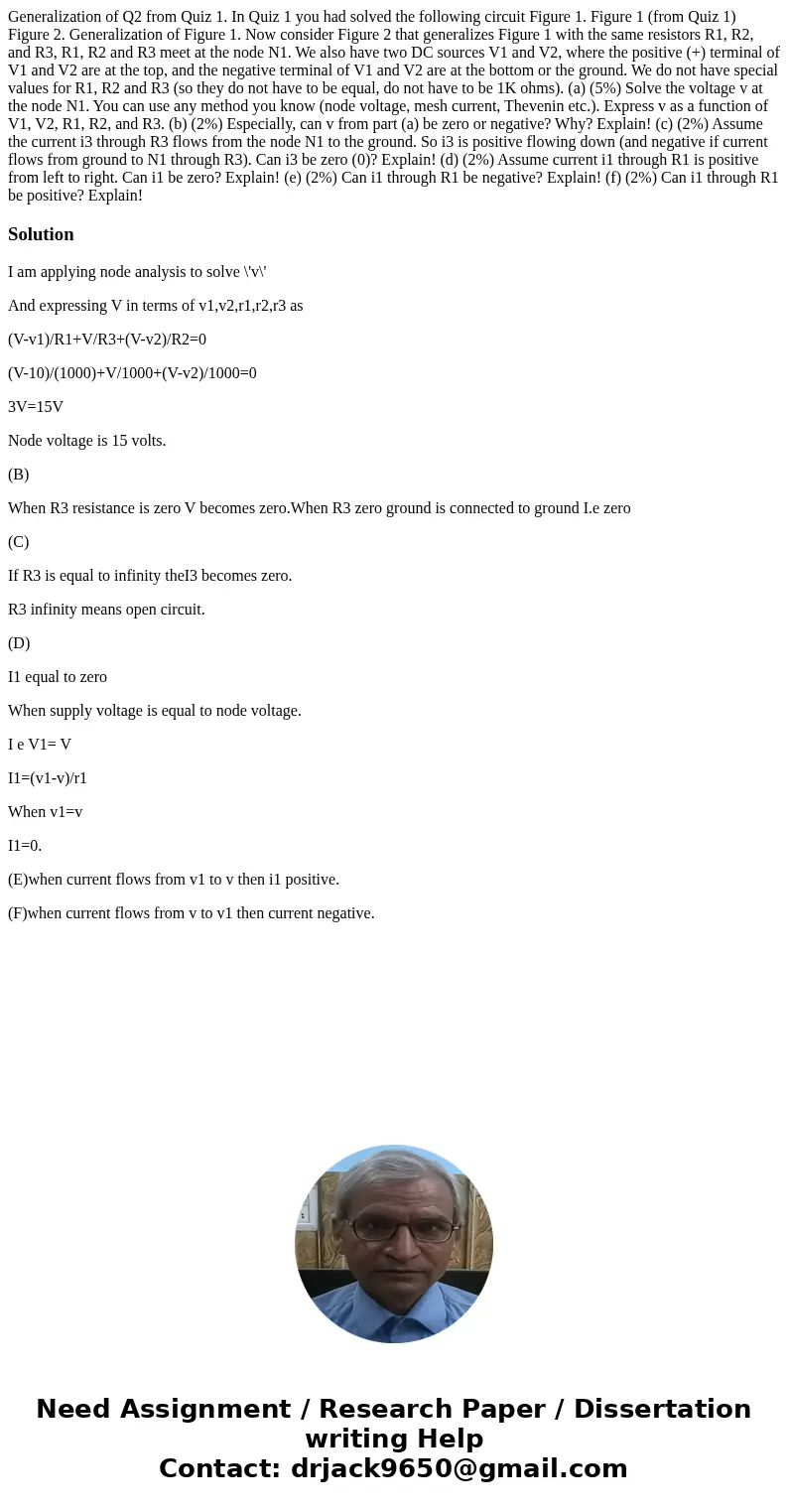 Generalization of Q2 from Quiz 1. In Quiz 1 you had solved the following circuit Figure 1. Figure 1 (from Quiz 1) Figure 2. Generalization of Figure 1. Now con  Generalization of Q2 from Quiz 1. In Quiz 1 you had solved the following circuit Figure 1. Figure 1 (from Quiz 1) Figure 2. Generalization of Figure 1. Now con