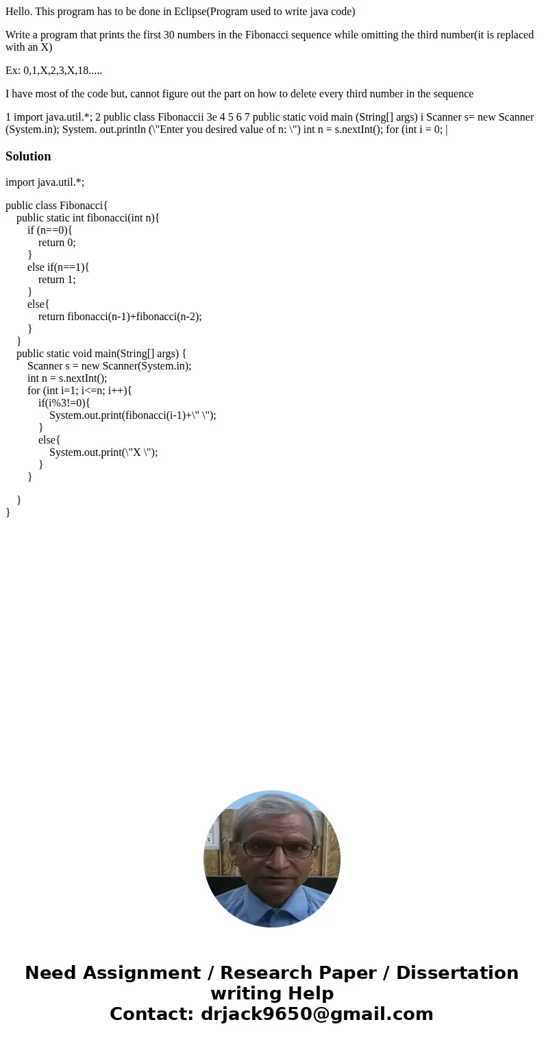 Hello. This program has to be done in Eclipse(Program used to write java code) Write a program that prints the first 30 numbers in the Fibonacci sequence while  Hello. This program has to be done in Eclipse(Program used to write java code) Write a program that prints the first 30 numbers in the Fibonacci sequence while