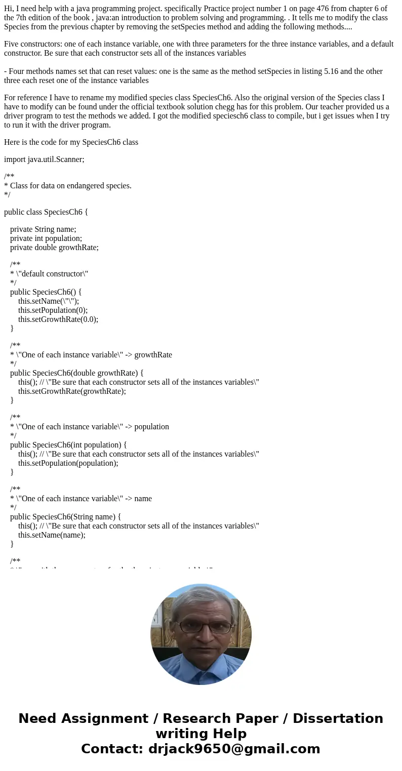 Hi, I need help with a java programming project. specifically Practice project number 1 on page 476 from chapter 6 of the 7th edition of the book , java:an intr Hi, I need help with a java programming project. specifically Practice project number 1 on page 476 from chapter 6 of the 7th edition of the book , java:an intr