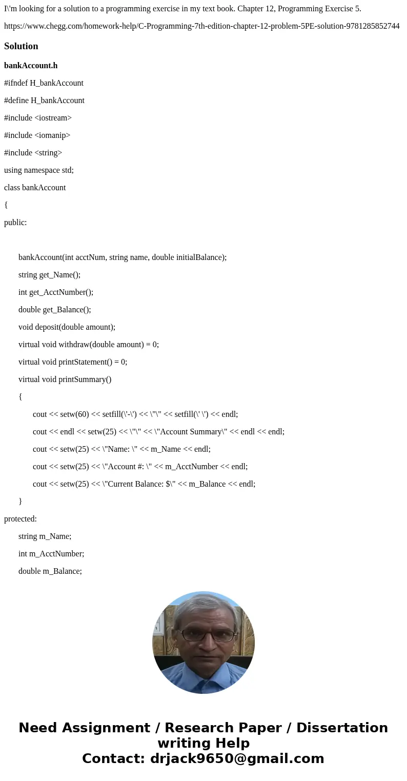 I\'m looking for a solution to a programming exercise in my text book. Chapter 12, Programming Exercise 5. https://www.chegg.com/homework-help/C-Programming-7th I\'m looking for a solution to a programming exercise in my text book. Chapter 12, Programming Exercise 5. https://www.chegg.com/homework-help/C-Programming-7th