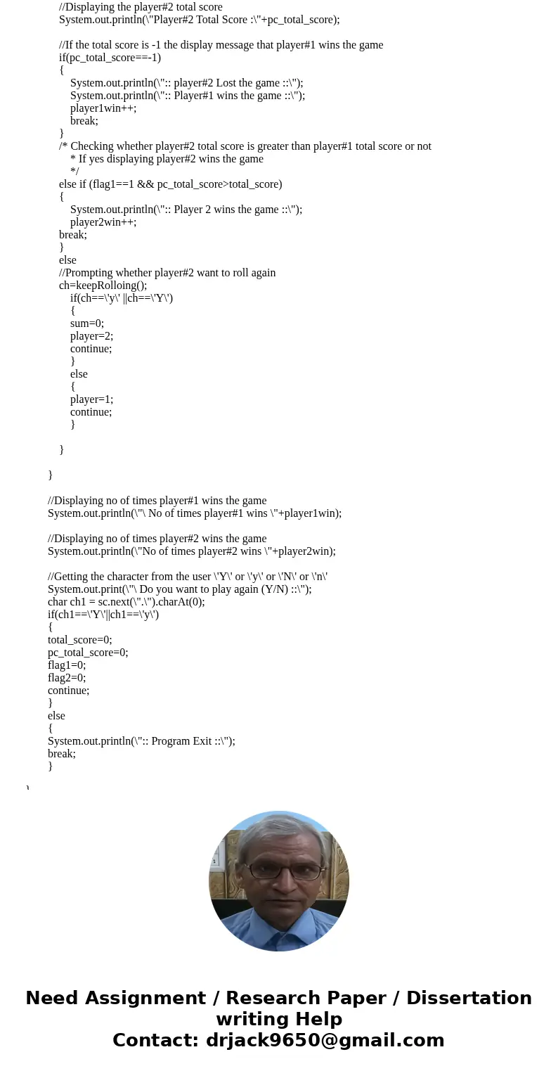 java please add comments to make the code clearer. Write a simple press-your-luck dice game. The game works as follows: Player 1 starts with a score of zero and java please add comments to make the code clearer. Write a simple press-your-luck dice game. The game works as follows: Player 1 starts with a score of zero and