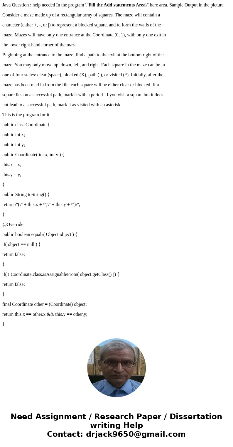 Java Question : help needed In the program \