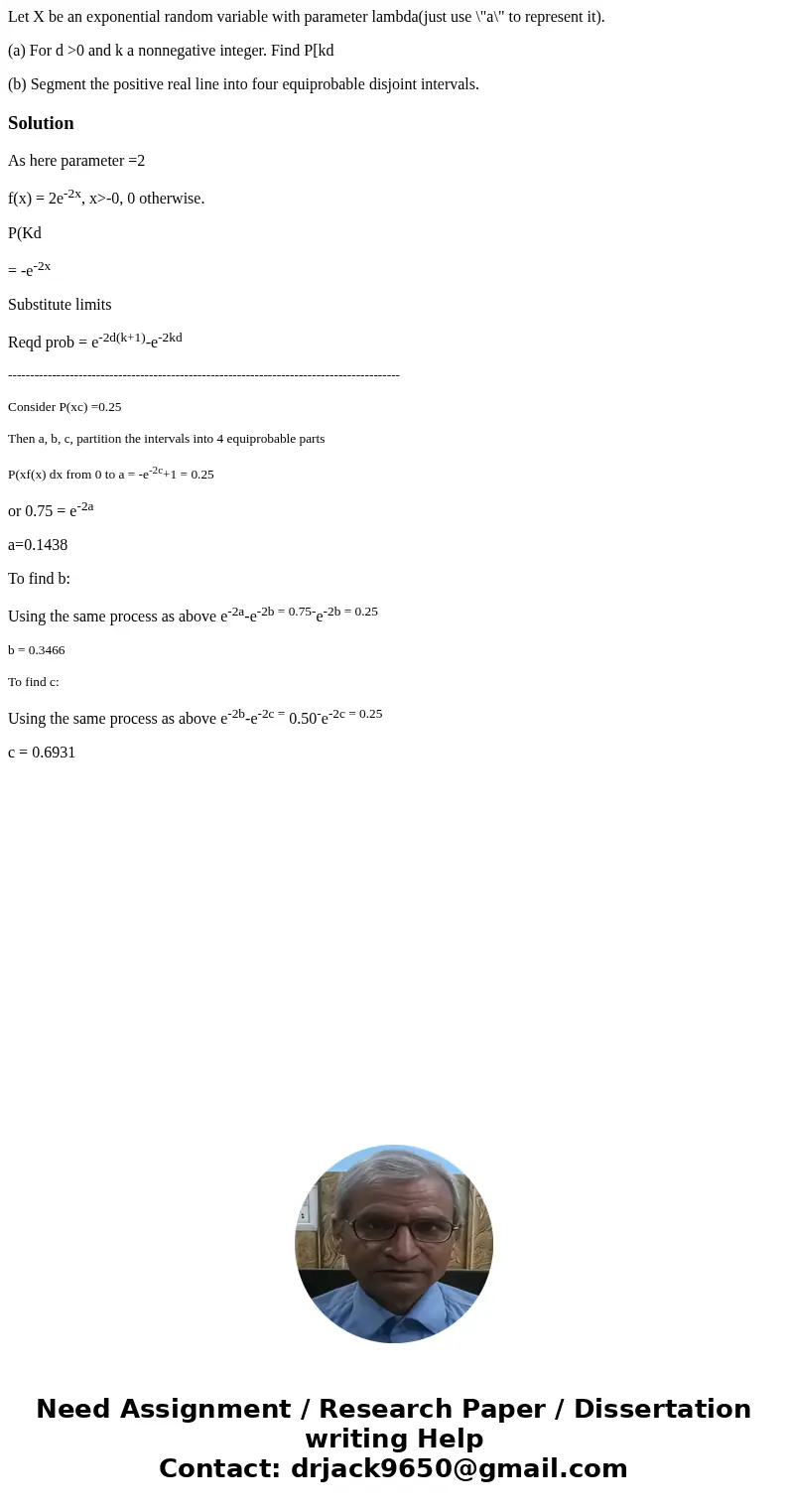 Let X be an exponential random variable with parameter lambda(just use \ Let X be an exponential random variable with parameter lambda(just use \