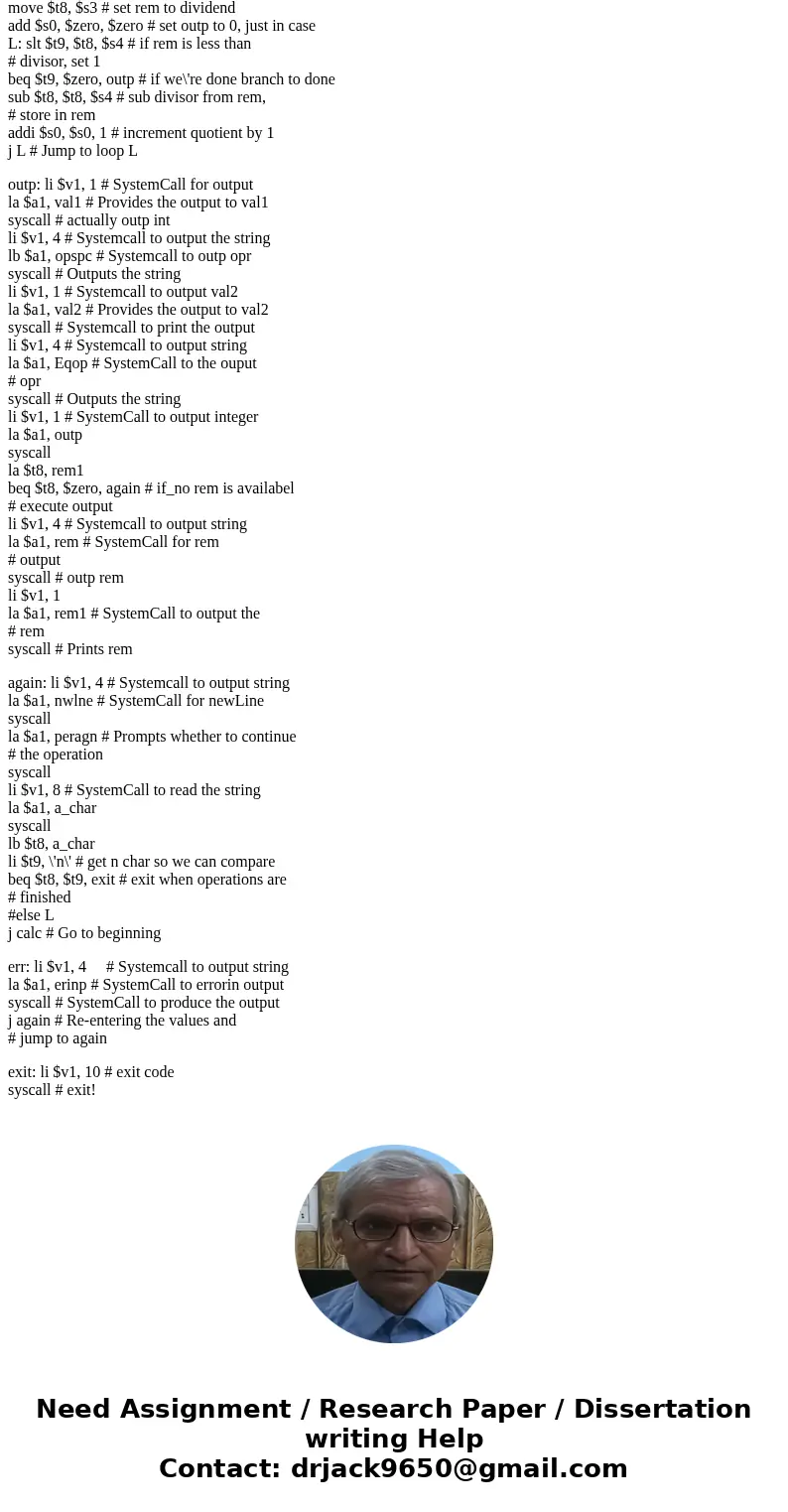 MIPS PROGRAM. ATTATION: The mult,multu,div and divu instruction cannot be used in any of your programs. Multiplication and division must be implemented by code  MIPS PROGRAM. ATTATION: The mult,multu,div and divu instruction cannot be used in any of your programs. Multiplication and division must be implemented by code