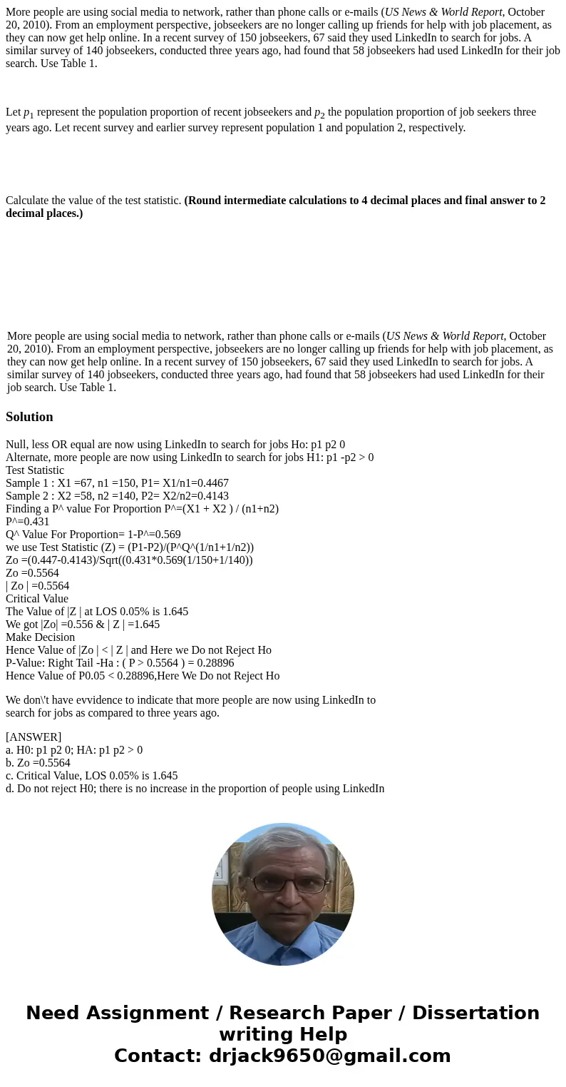 More people are using social media to network, rather than phone calls or e-mails (US News & World Report, October 20, 2010). From an employment perspective More people are using social media to network, rather than phone calls or e-mails (US News & World Report, October 20, 2010). From an employment perspective
