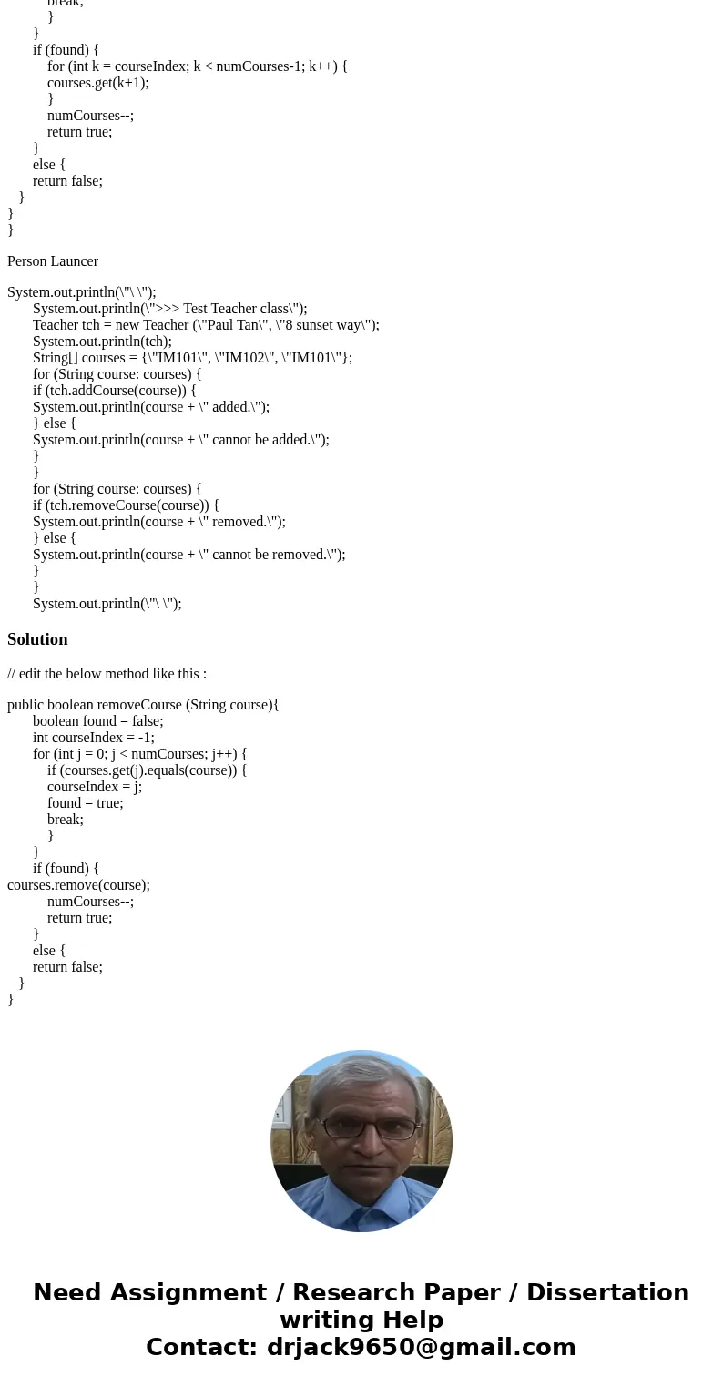 My code is not matching up with the results. The output for the code should be: >>> Test Teacher class Teacher: Paul Tan(8 sunset way) IM101 added. IM1 My code is not matching up with the results. The output for the code should be: >>> Test Teacher class Teacher: Paul Tan(8 sunset way) IM101 added. IM1