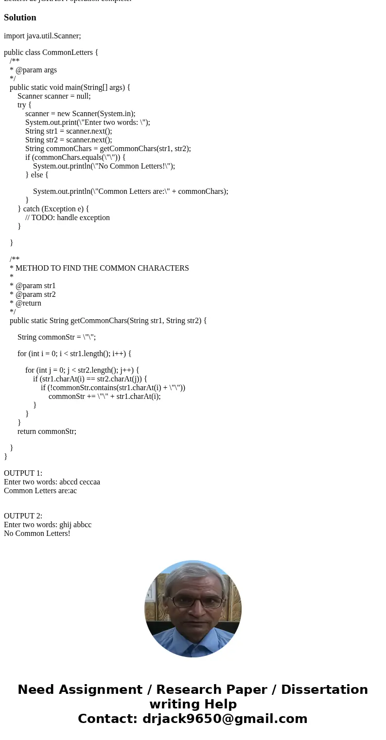 Need help with my java homework. ASAP Thank you Write a program that asks a user to enter in two words. The program prints a string consisting of the characters Need help with my java homework. ASAP Thank you Write a program that asks a user to enter in two words. The program prints a string consisting of the characters