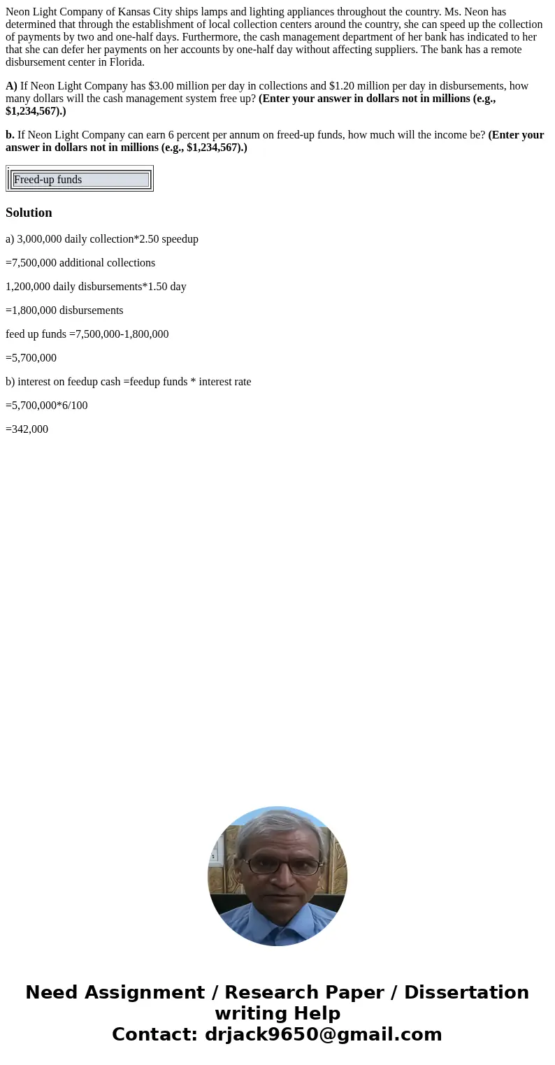 Neon Light Company of Kansas City ships lamps and lighting appliances throughout the country. Ms. Neon has determined that through the establishment of local co
