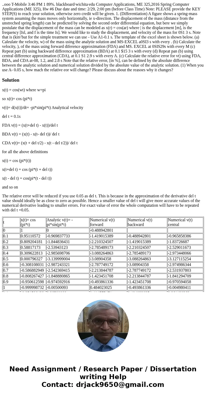 ..ooo T-Mobile 3:46 PM 1 89%. blackboard·wichita·edu Computer Applications, ME 325,2016 Spring Computer Applications (ME 325), Hw #6 Due date and time: 2/29, 2  ..ooo T-Mobile 3:46 PM 1 89%. blackboard·wichita·edu Computer Applications, ME 325,2016 Spring Computer Applications (ME 325), Hw #6 Due date and time: 2/29, 2
