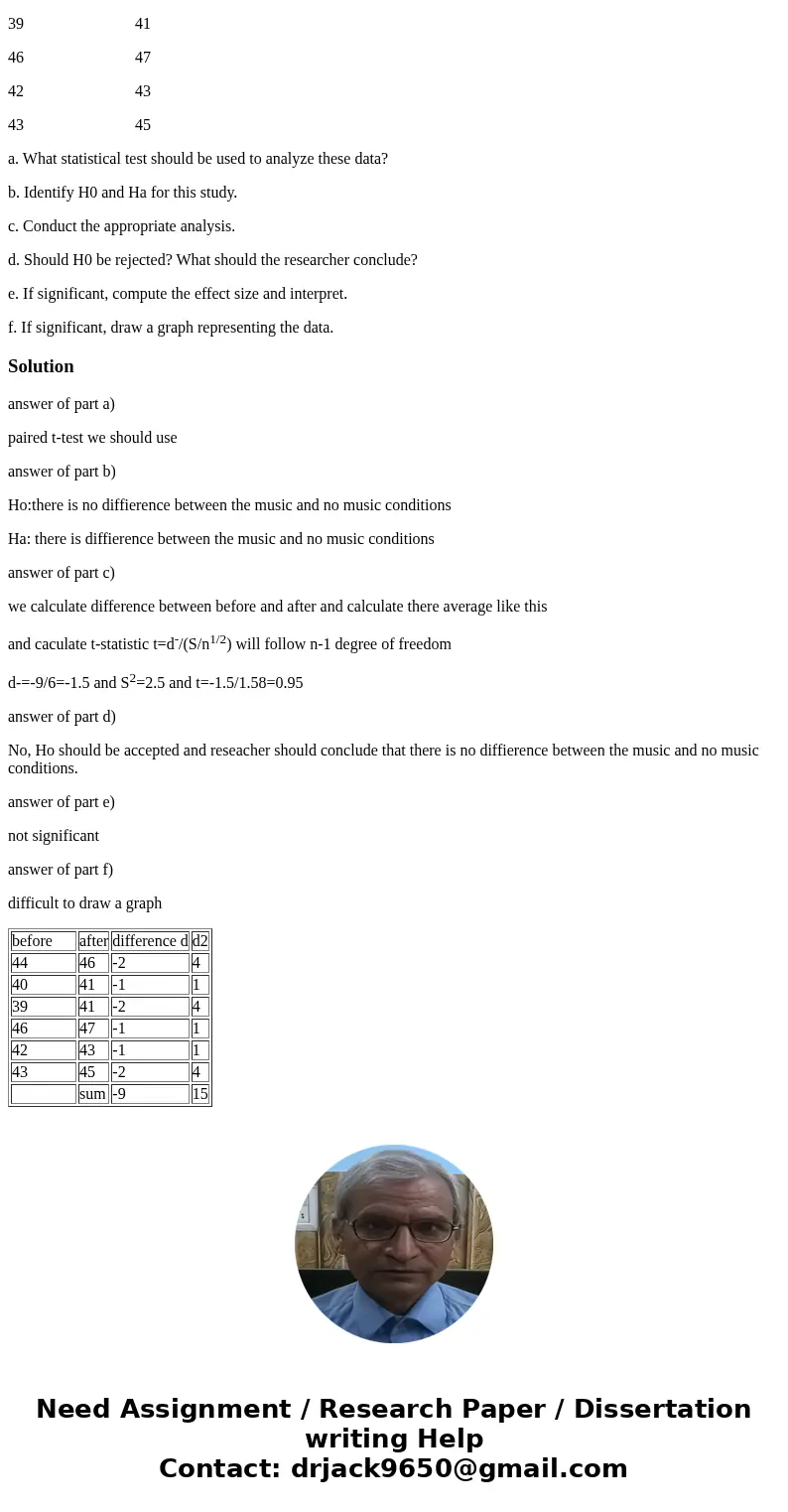 Please answer each part of the question if possible. The student in Question 5 from Module 18 decides to conduct the same study using a within-subjects design i Please answer each part of the question if possible. The student in Question 5 from Module 18 decides to conduct the same study using a within-subjects design i