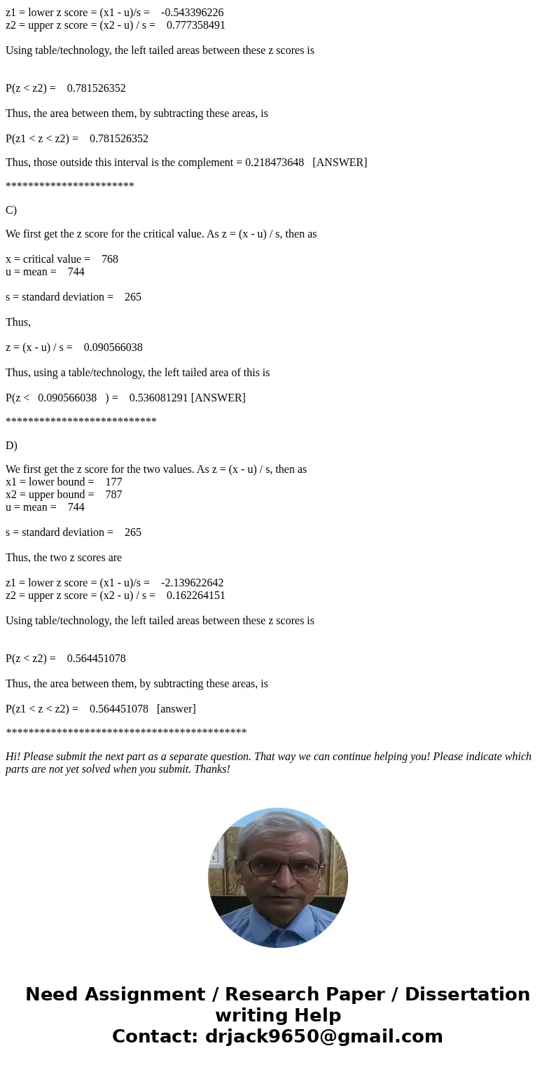 please help will rate thank you The average amount parents spent per child on back-to-school items in August 2012 was $744 with a standard deviation of $265. As