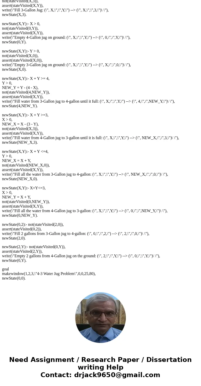 Prolog Programming. Write a prolog program for the following problems. Show the result (solution) by running your program. Submit your code and run (screenshot  Prolog Programming. Write a prolog program for the following problems. Show the result (solution) by running your program. Submit your code and run (screenshot
