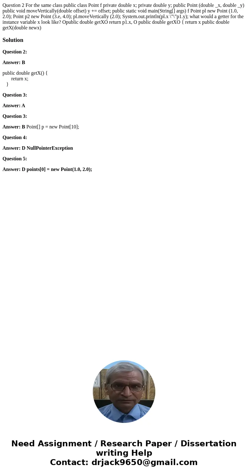 Question 2 For the same class public class Point f private double x; private double y; public Point (double _x, double _y) public void moveVertically(double of  Question 2 For the same class public class Point f private double x; private double y; public Point (double _x, double _y) public void moveVertically(double of