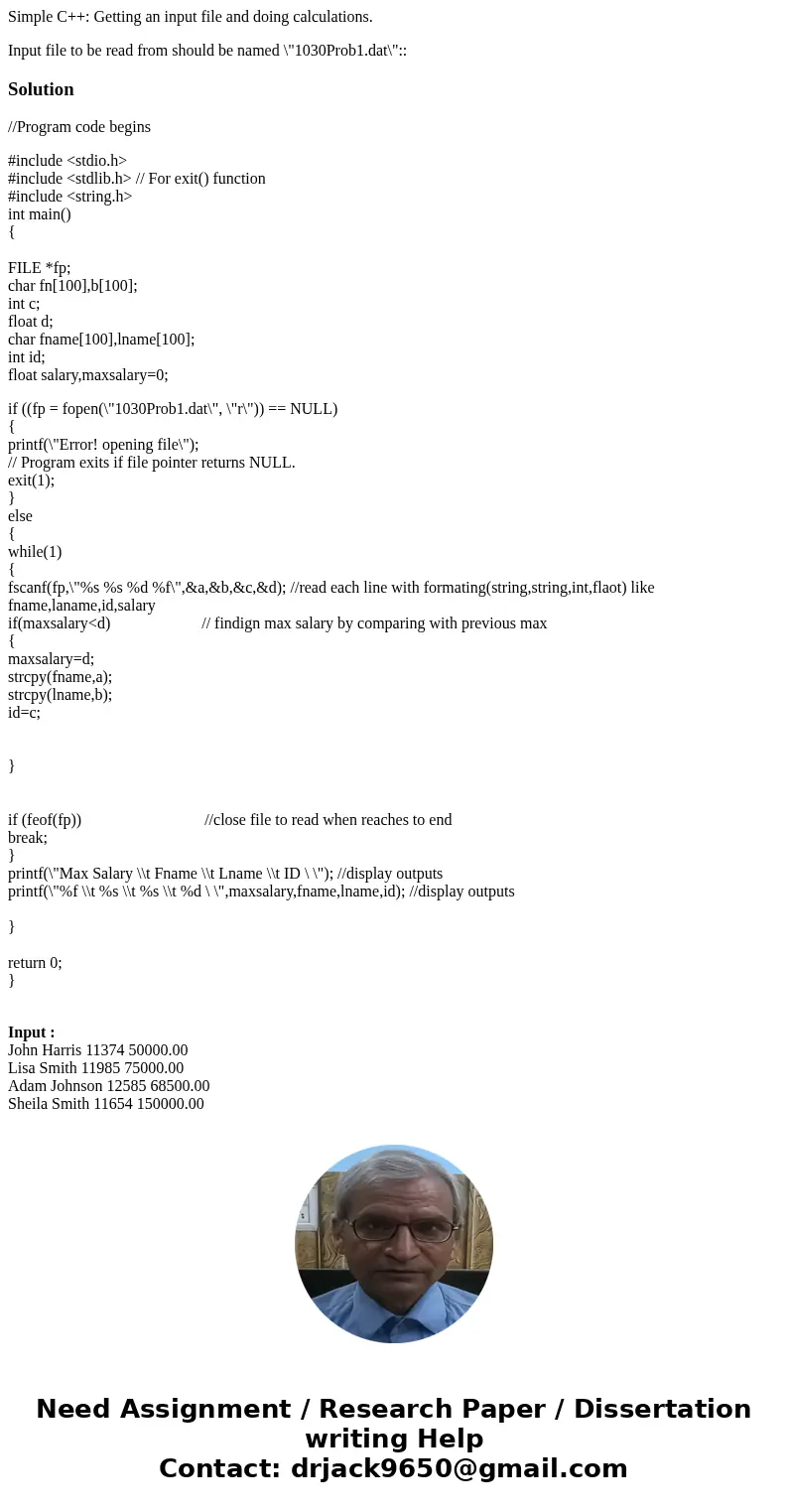 Simple C++: Getting an input file and doing calculations. Input file to be read from should be named \ Simple C++: Getting an input file and doing calculations. Input file to be read from should be named \
