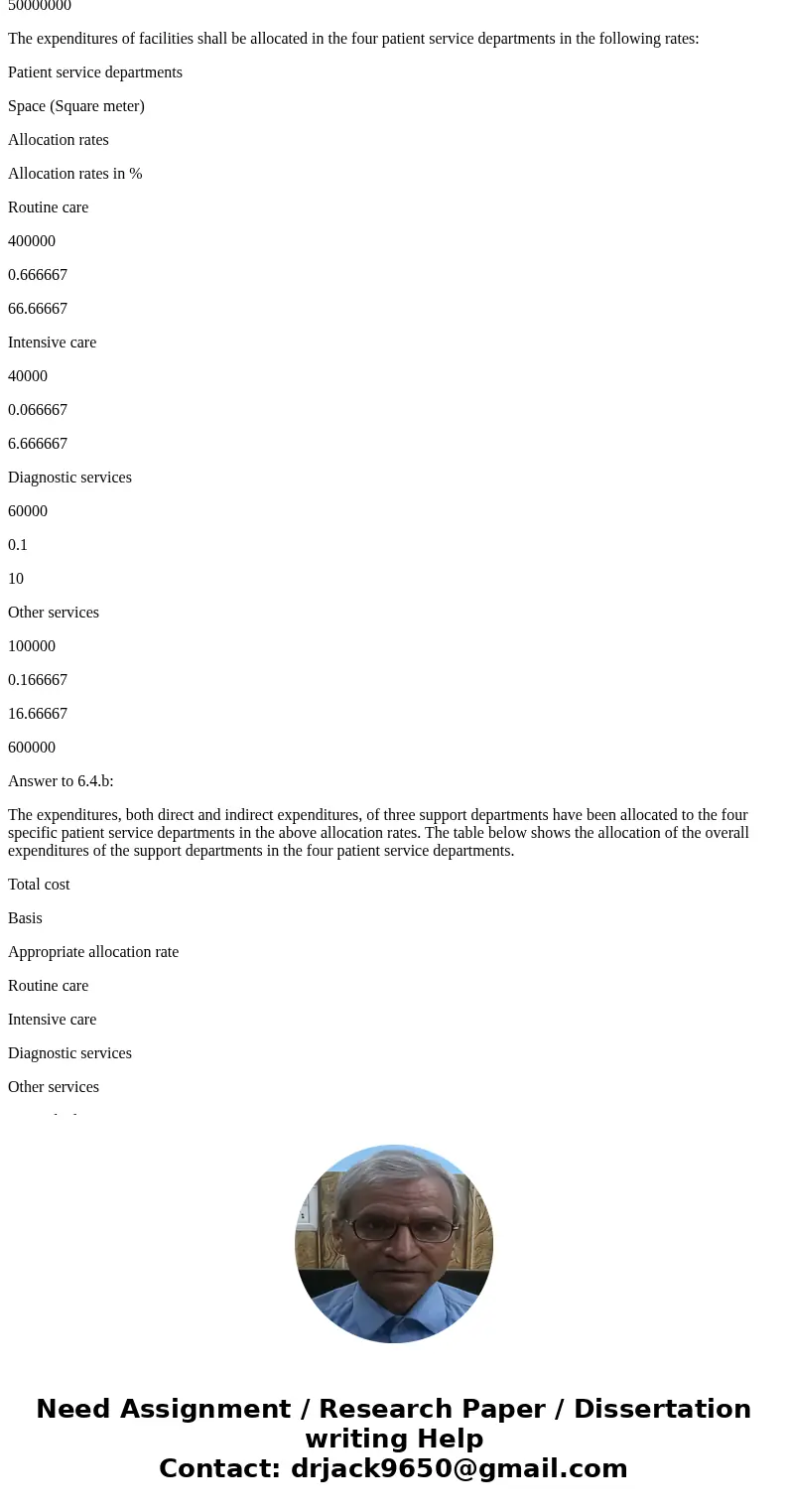  The following data pertain to problems 6.3 through 6.6: St. Benedict\'s Hospital has three support departments and four departments. The direct costs to each o