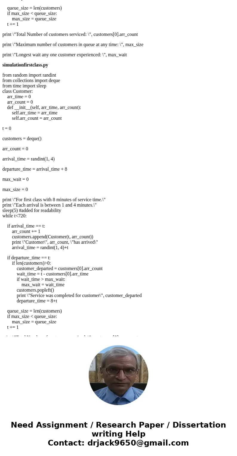 the subject of this programming assignment is to run a simulation of waiting queues. we consider, for example, the queues of passengers at a check-in counter of the subject of this programming assignment is to run a simulation of waiting queues. we consider, for example, the queues of passengers at a check-in counter of