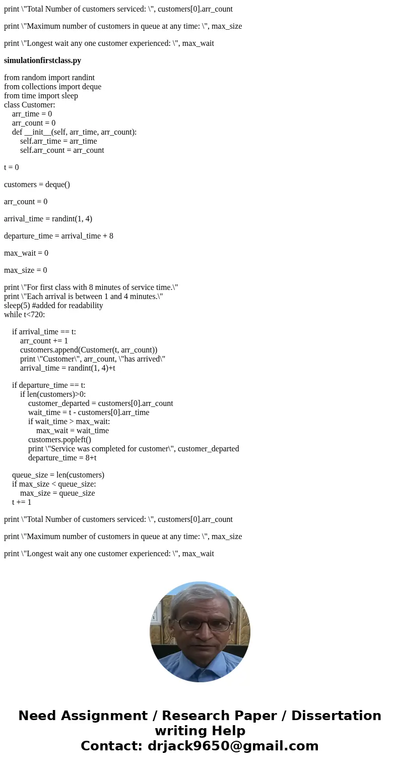 the subject of this programming assignment is to run a simulation of waiting queues. we consider, for example, the queues of passengers at a check-in counter of the subject of this programming assignment is to run a simulation of waiting queues. we consider, for example, the queues of passengers at a check-in counter of