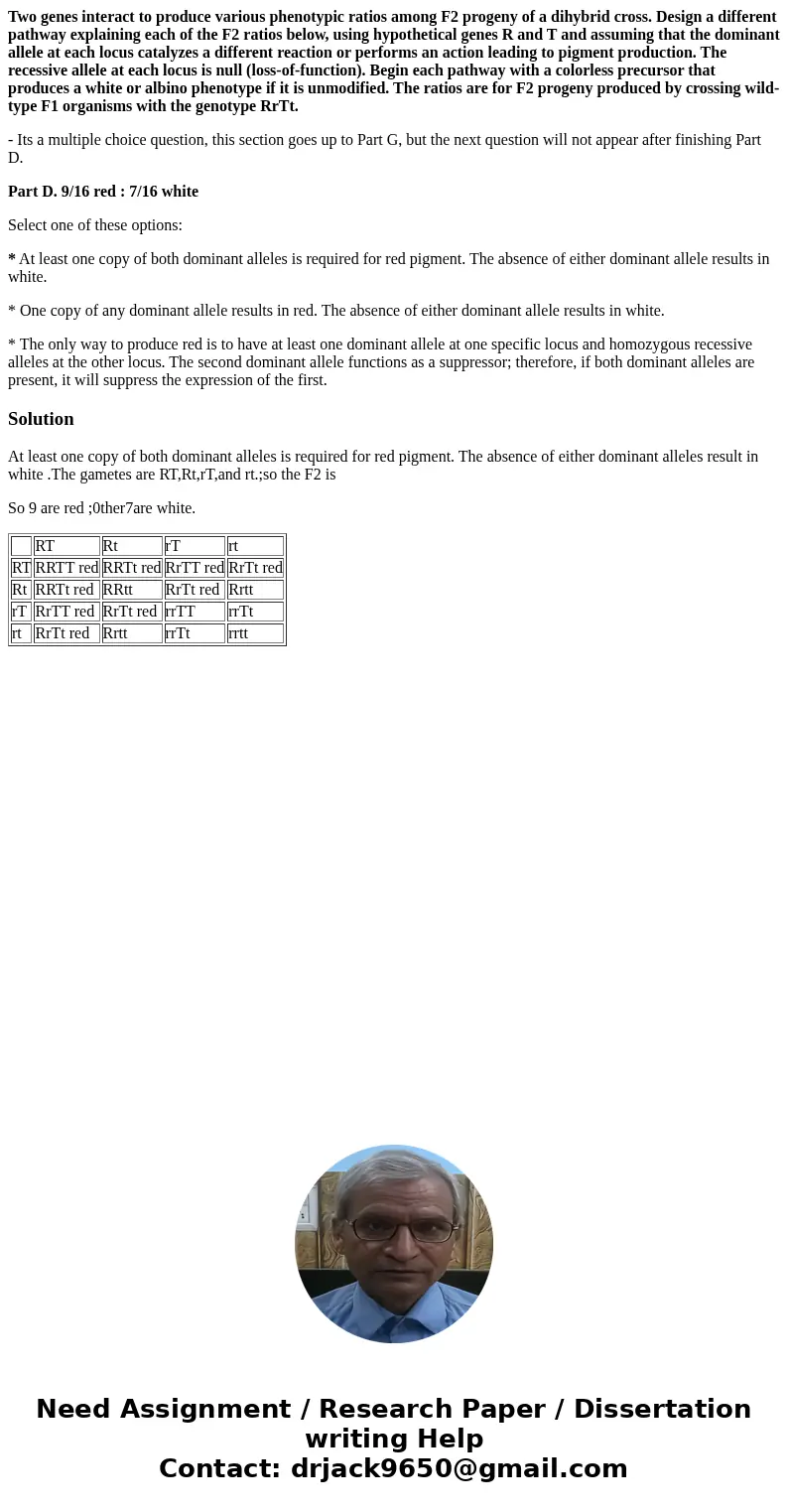 Two genes interact to produce various phenotypic ratios among F2 progeny of a dihybrid cross. Design a different pathway explaining each of the F2 ratios below, Two genes interact to produce various phenotypic ratios among F2 progeny of a dihybrid cross. Design a different pathway explaining each of the F2 ratios below,