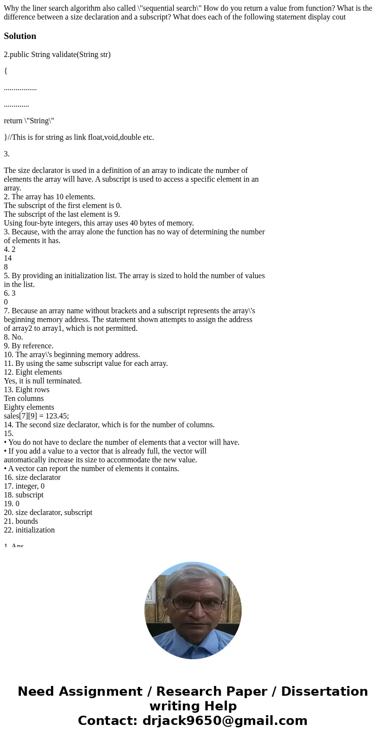 Why the liner search algorithm also called \  Why the liner search algorithm also called \