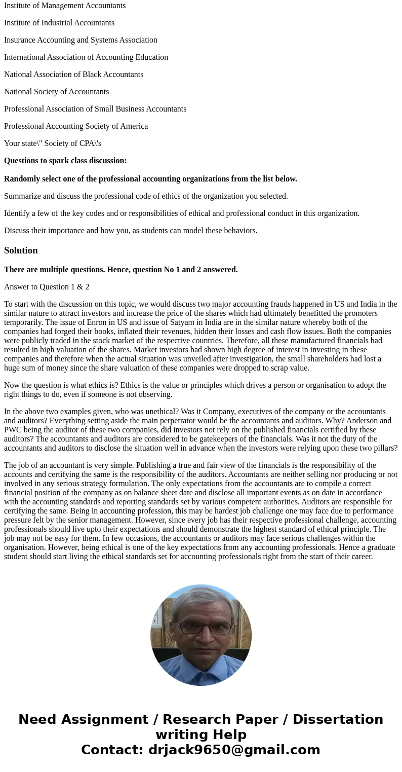 You are studying to enter professions that require high moral and ethical behavior. Your commitment to such standards should begin in this class and continue th