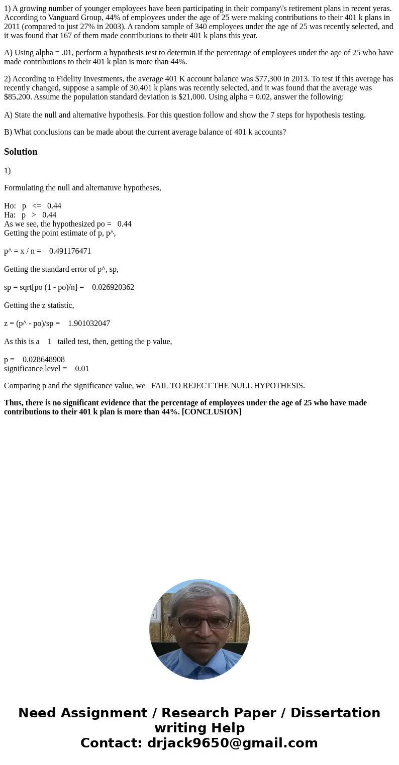 1) A growing number of younger employees have been participating in their company\'s retirement plans in recent yeras. According to Vanguard Group, 44% of emplo 1) A growing number of younger employees have been participating in their company\'s retirement plans in recent yeras. According to Vanguard Group, 44% of emplo