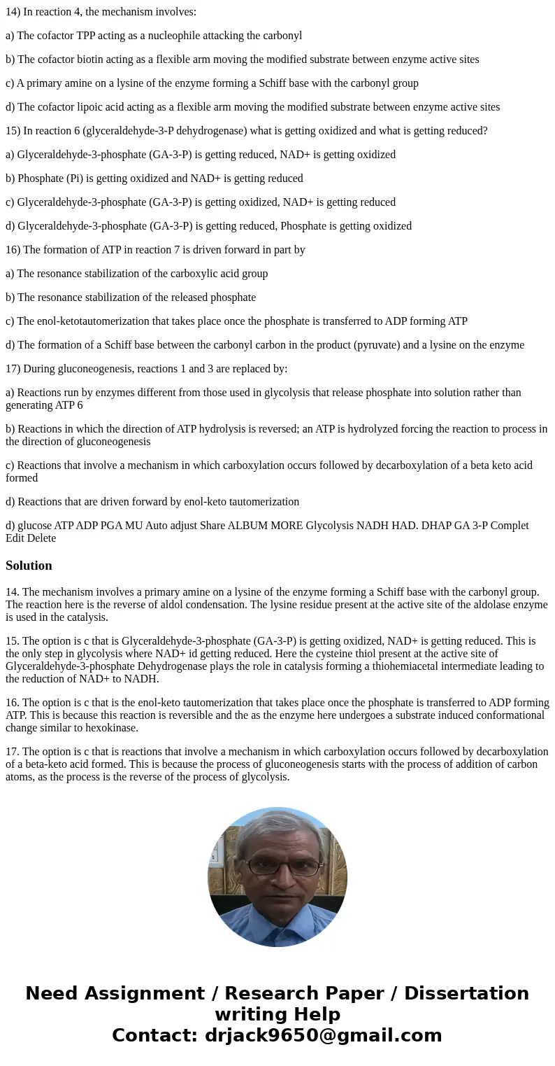 14) In reaction 4, the mechanism involves: a) The cofactor TPP acting as a nucleophile attacking the carbonyl b) The cofactor biotin acting as a flexible arm mo 14) In reaction 4, the mechanism involves: a) The cofactor TPP acting as a nucleophile attacking the carbonyl b) The cofactor biotin acting as a flexible arm mo