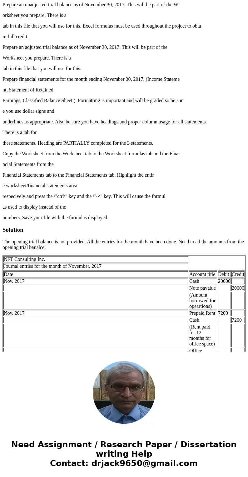 2 3 4 5 6 7 8 9 ACC 3010 PROJECT 1 WINTER 2018 DUE February 3 by 5pm submitted to the assignment link in Canvas NAME ACCESS ID During November, the first month 