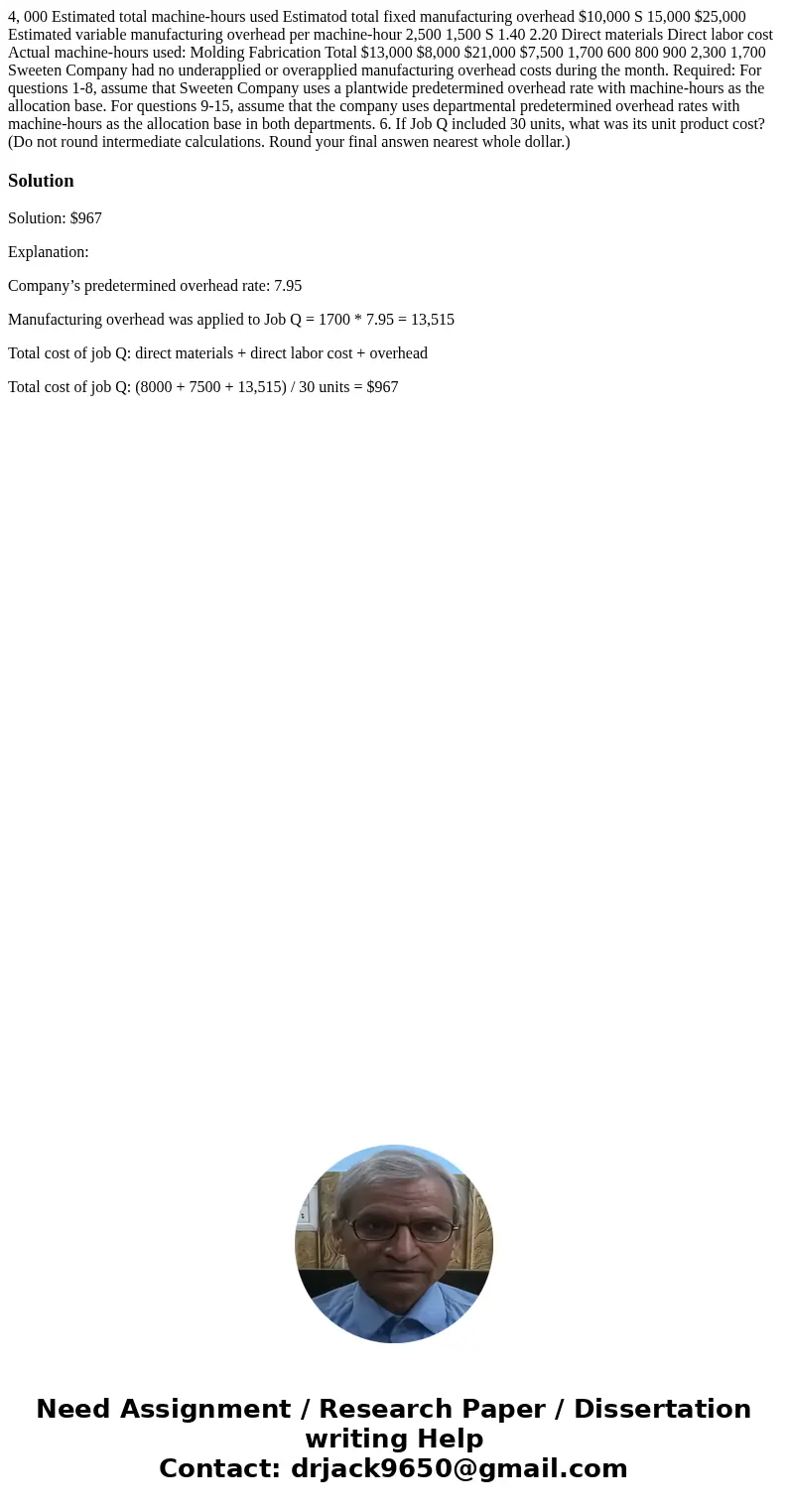 4, 000 Estimated total machine-hours used Estimatod total fixed manufacturing overhead $10,000 S 15,000 $25,000 Estimated variable manufacturing overhead per m  4, 000 Estimated total machine-hours used Estimatod total fixed manufacturing overhead $10,000 S 15,000 $25,000 Estimated variable manufacturing overhead per m